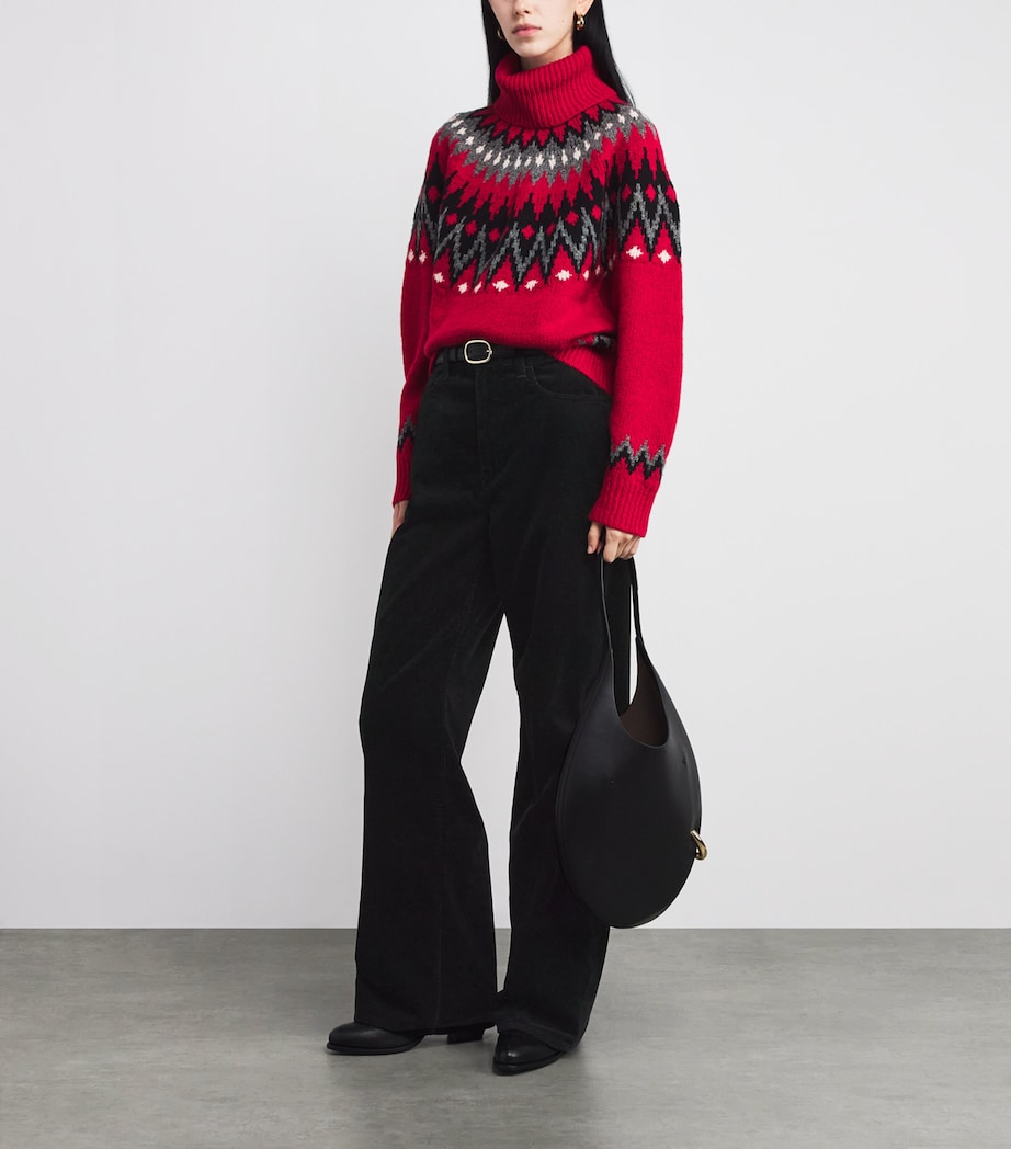 Cotton Corduroy Wide-Leg Trousers POLO BLACK Image 2