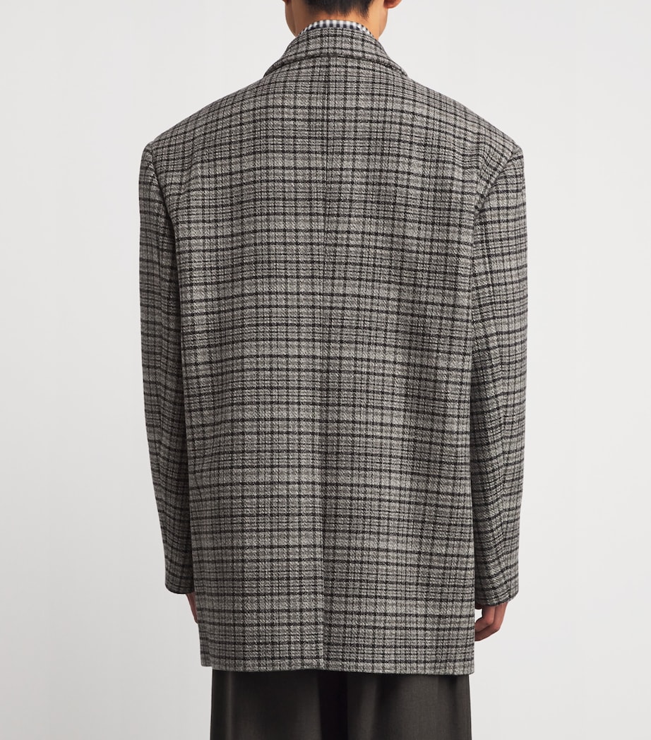 Oversized Check Double-Breasted Blazer YELLOW GREY YG Image 4