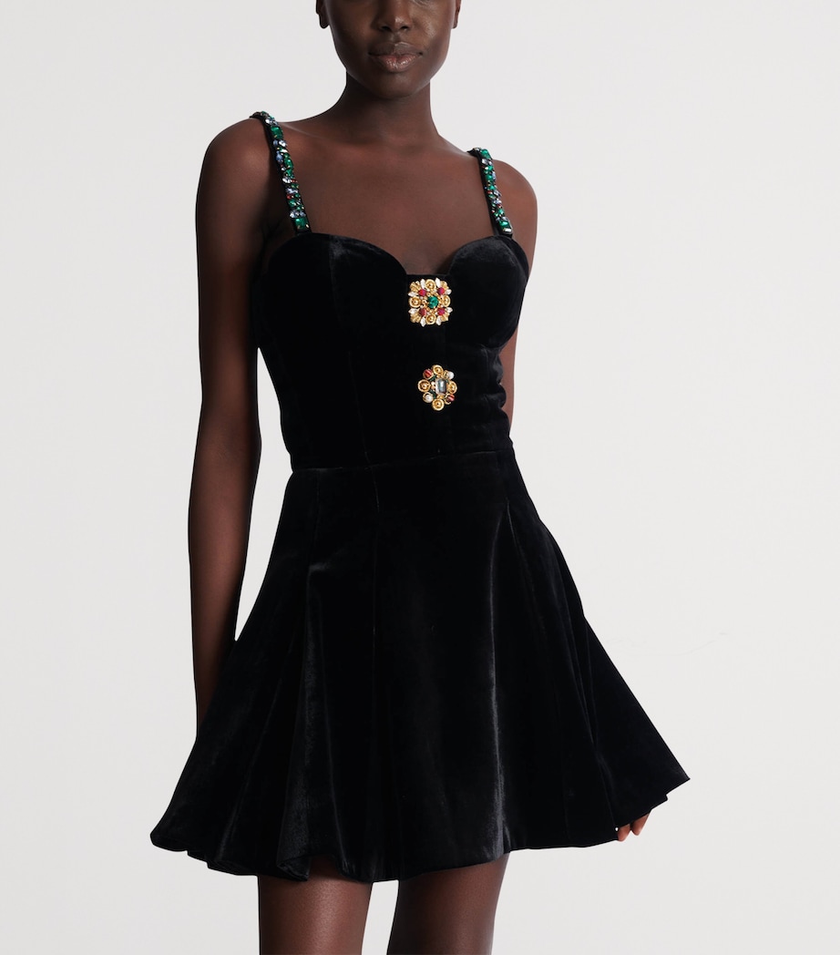 Velvet Embellished Mini Dress EAH NOIR/MULTICO Image 5