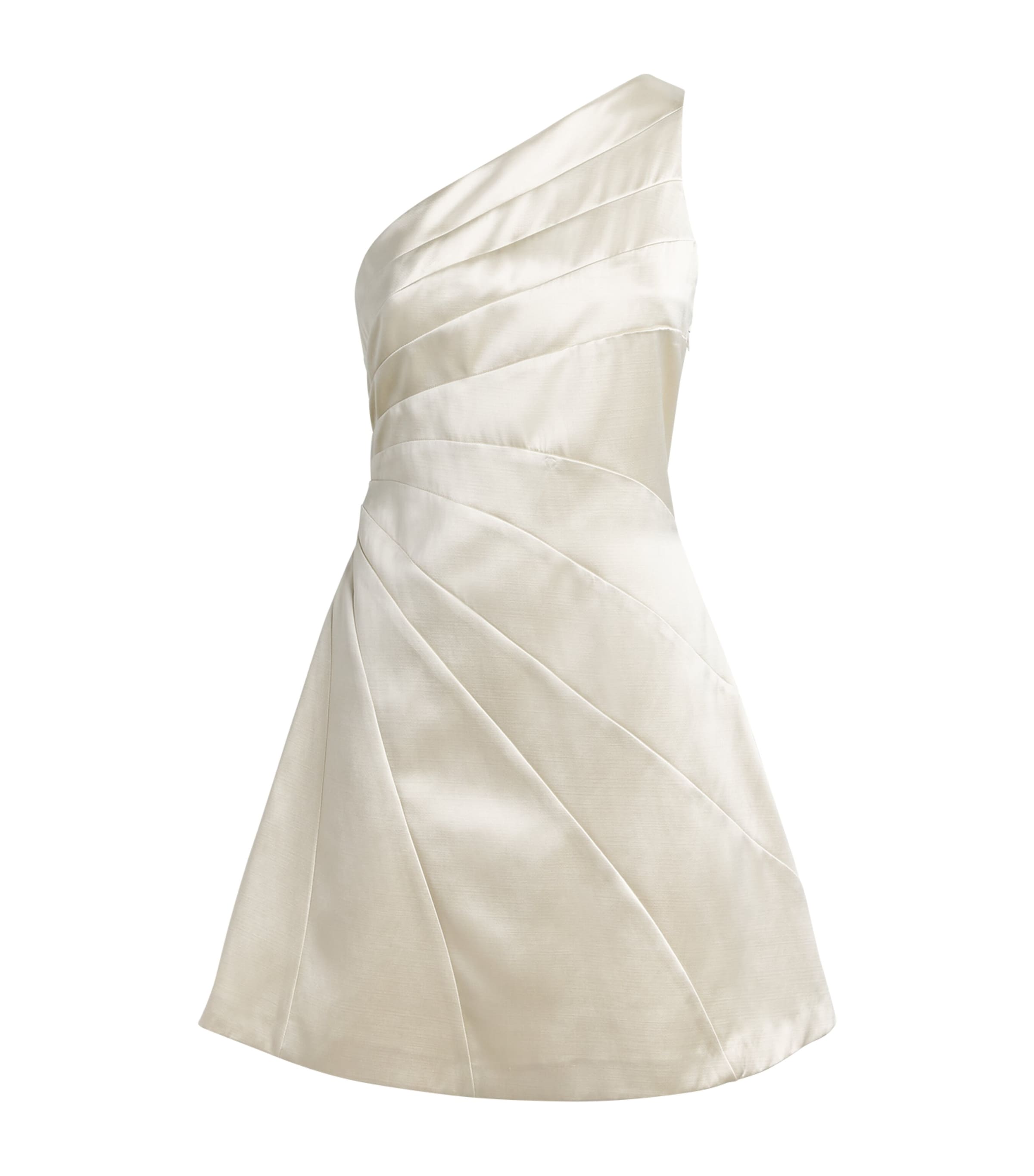 Sandro Paris Womens Satin Asymmetric Mini Dress Latte Image 1