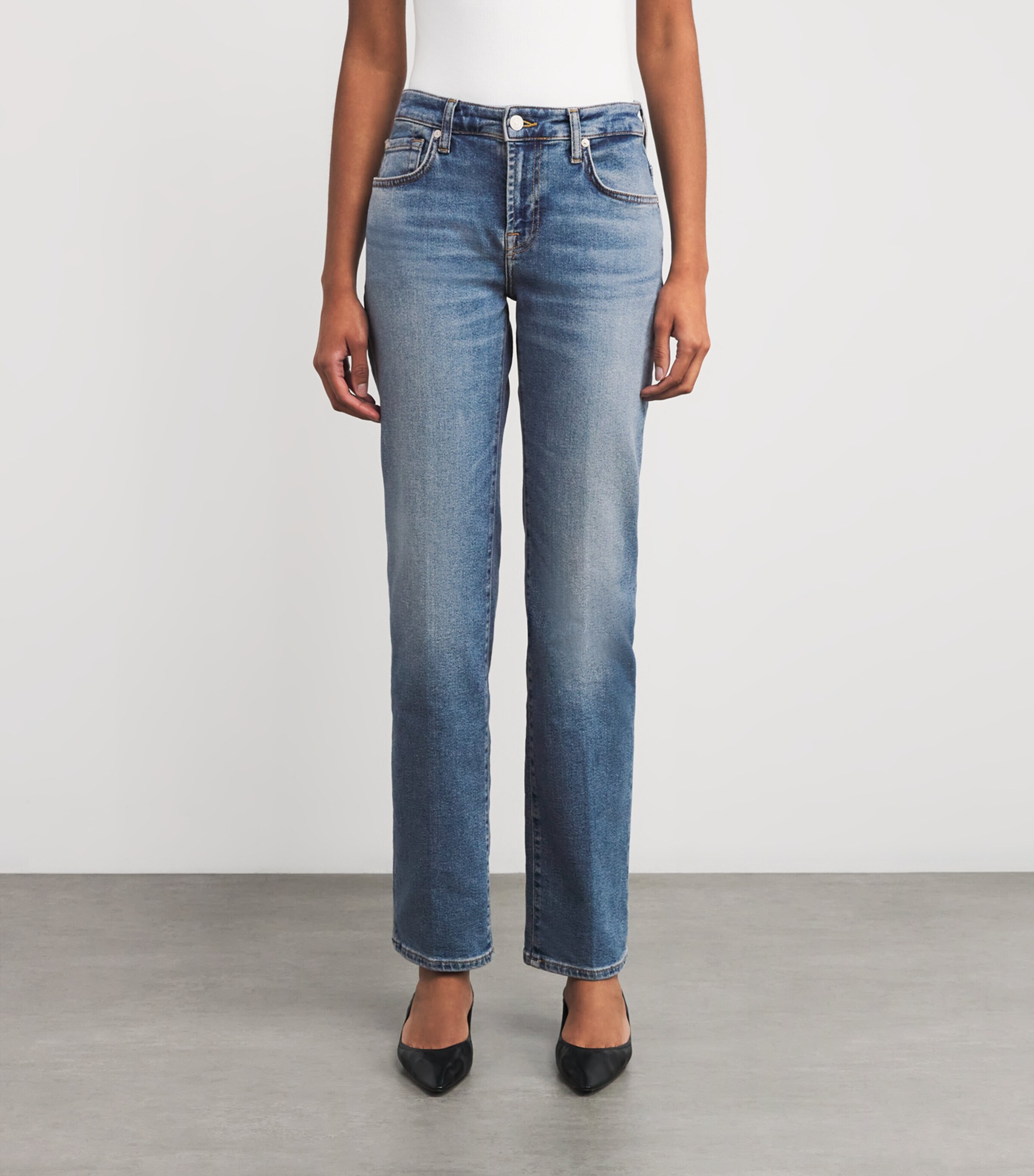 デニム・ジーパン 7 For All Mankind 'Calie' jeans 7 For All Mankind Calie straight-leg Jeans | Blue | FARFETCH