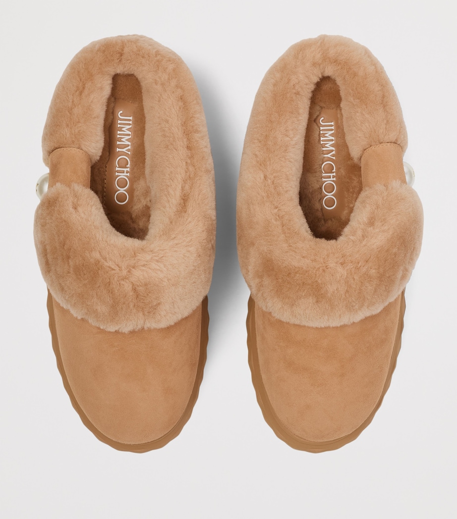 Diamond Maxi Suede-Shearling Mules V TOFFEE/TOFFEE Image 3