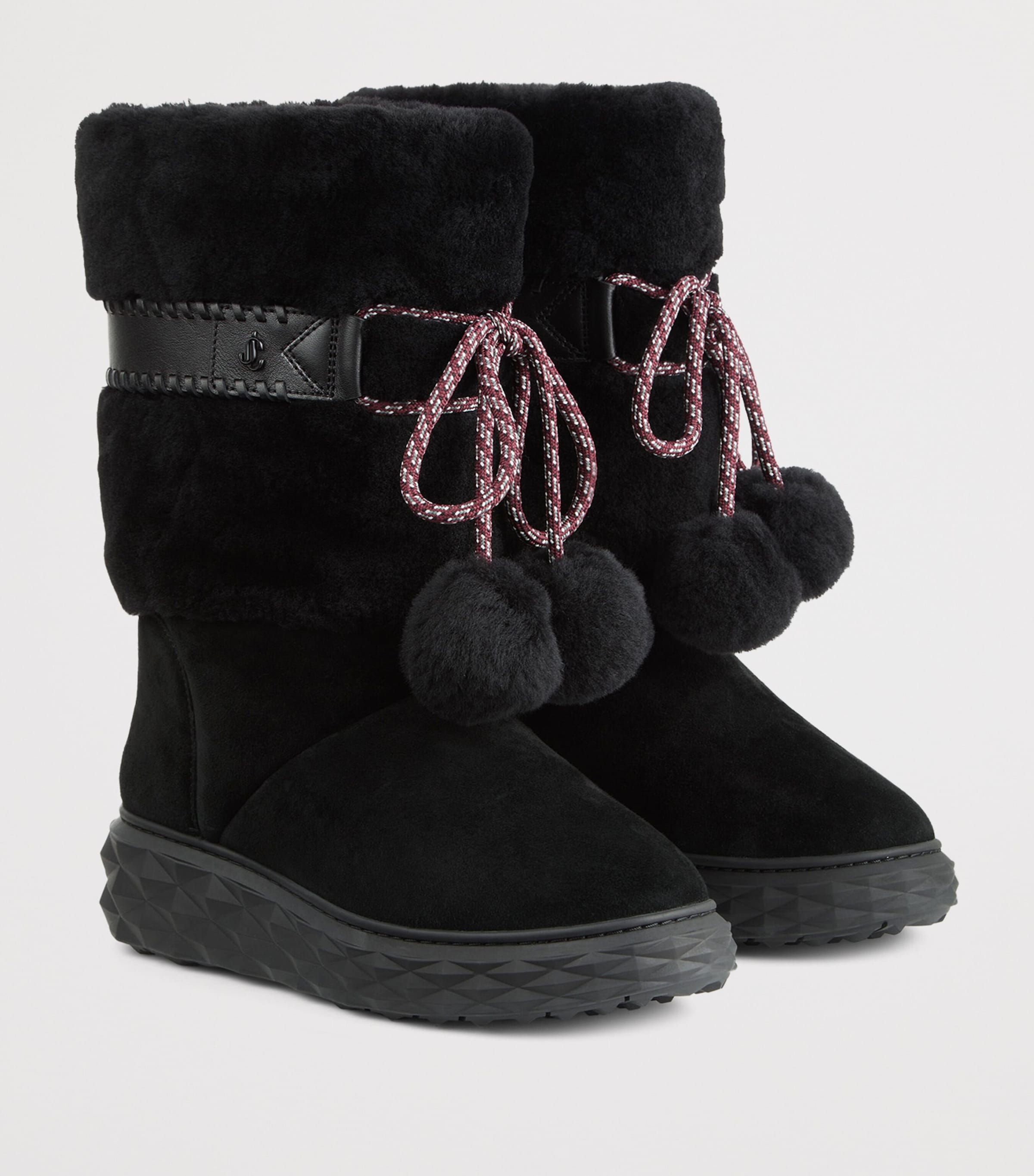 Jimmy Choo Cobi Suede-Shearling Boots V Black/black Image 2
