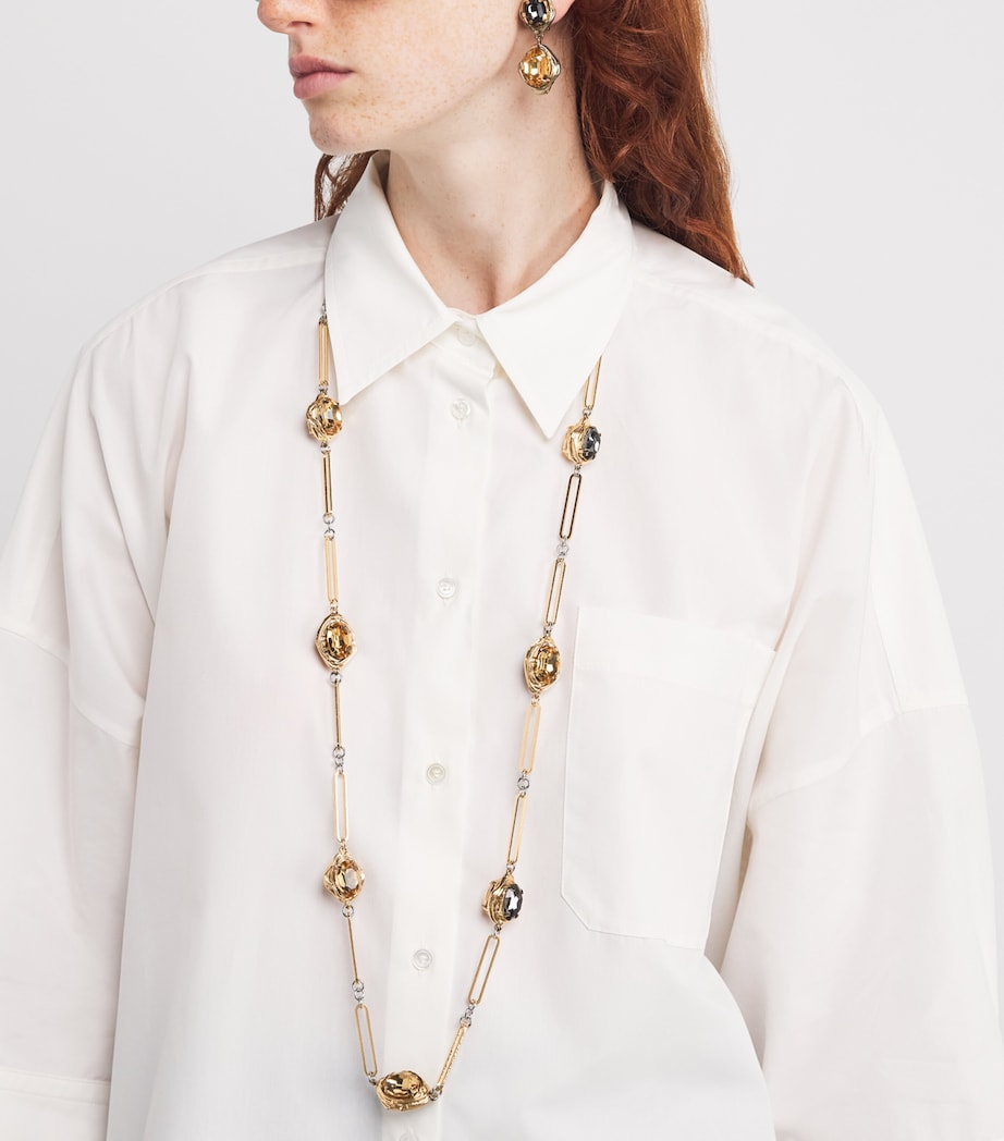 Crystal-Embellished Necklace GOLD Image 4