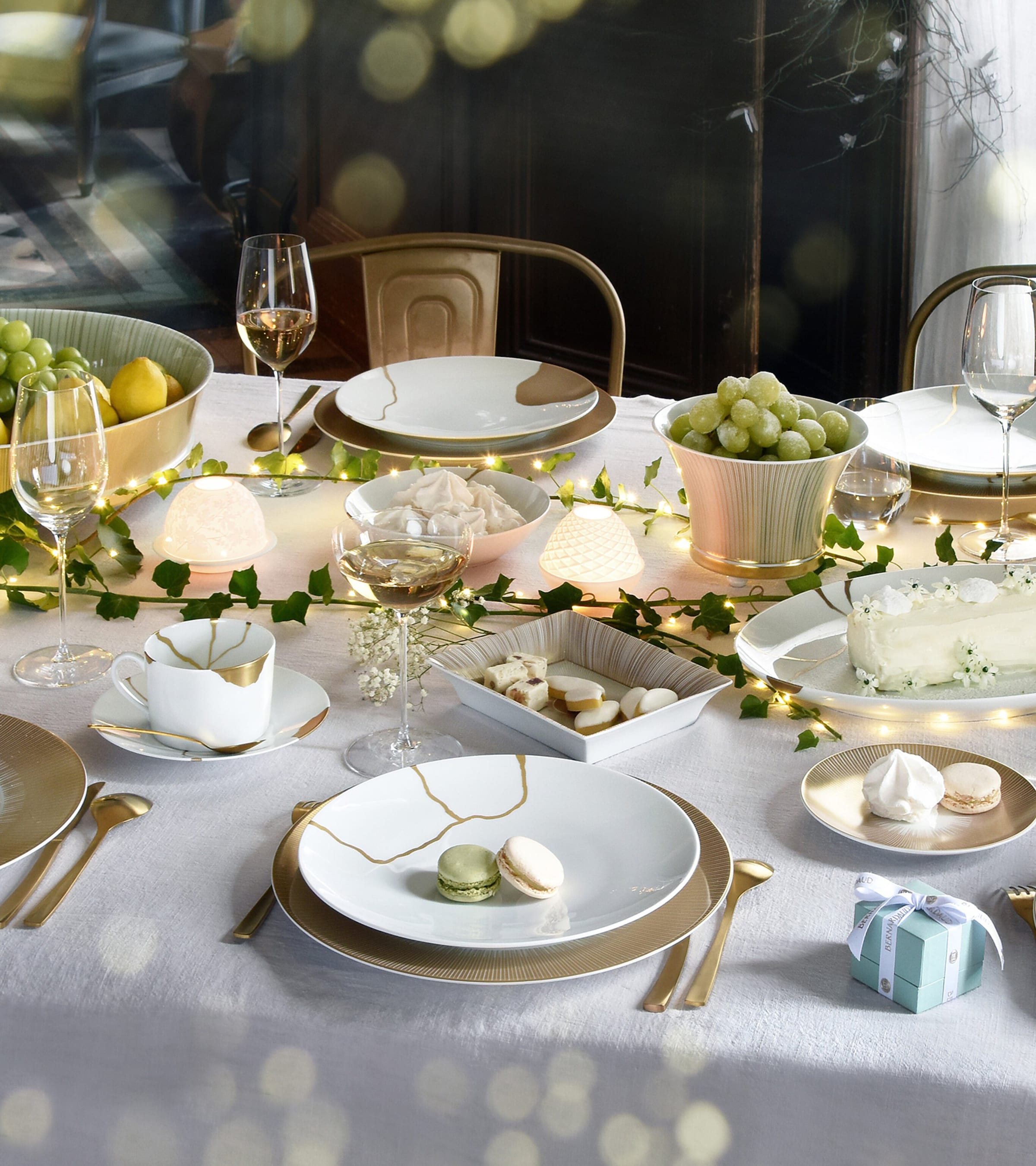Bernardaud Set of 12 Kintsugi Dinner Plates (26cm) Or Image 14