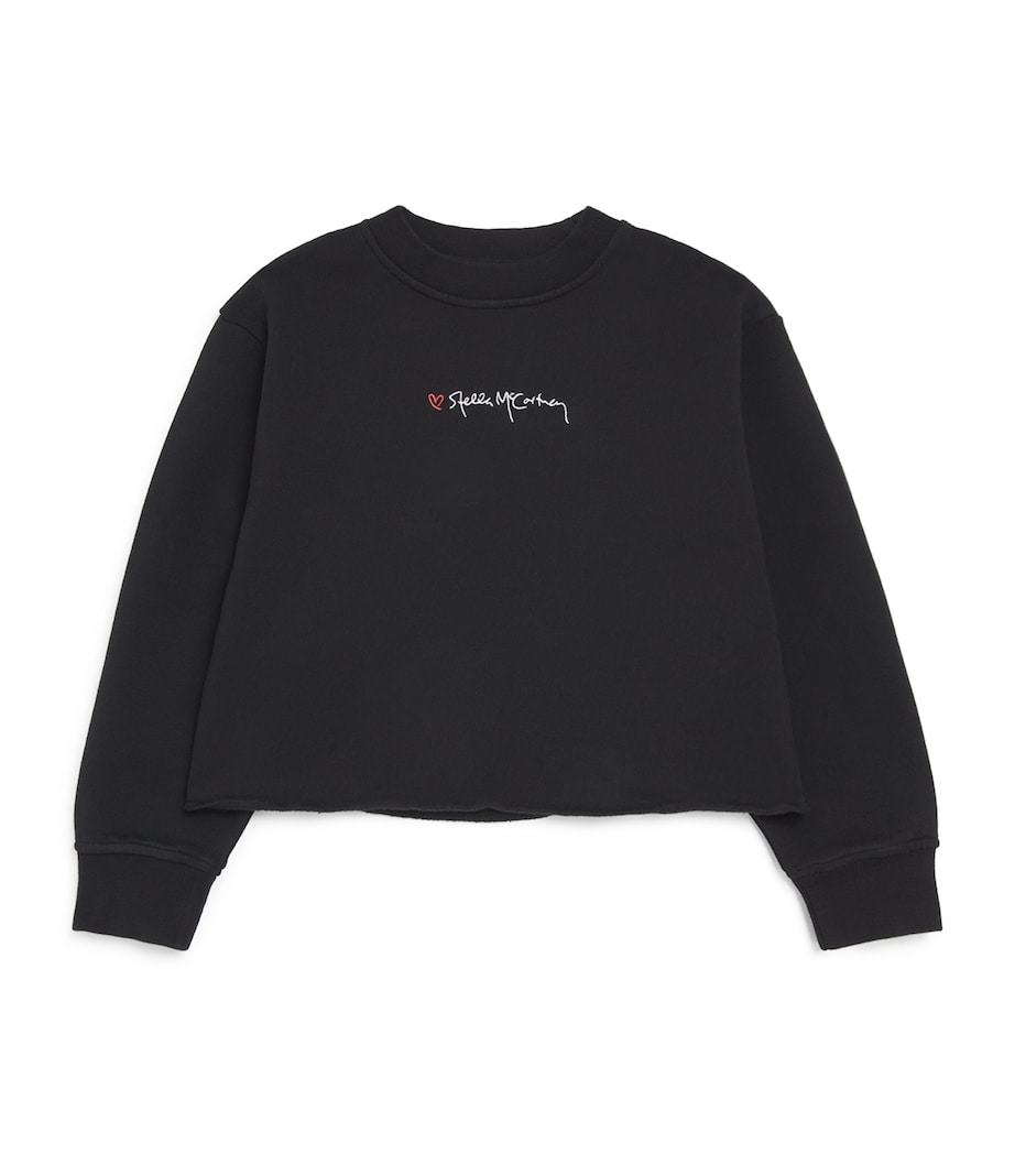 Organic Cotton Logo Sweatshirt (3-14+ Years) 961NERO LAVATO Image 1