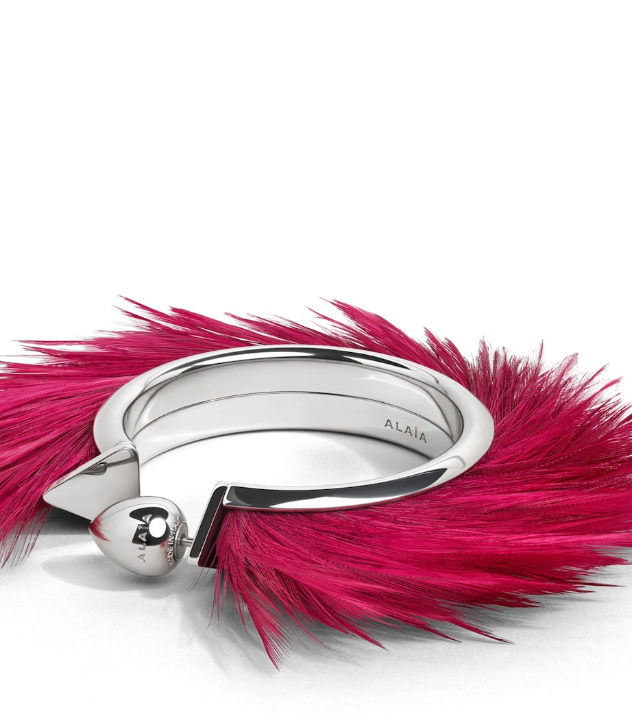 Alaïa Feather Blade Hoop Earrings Ivoire Image 4