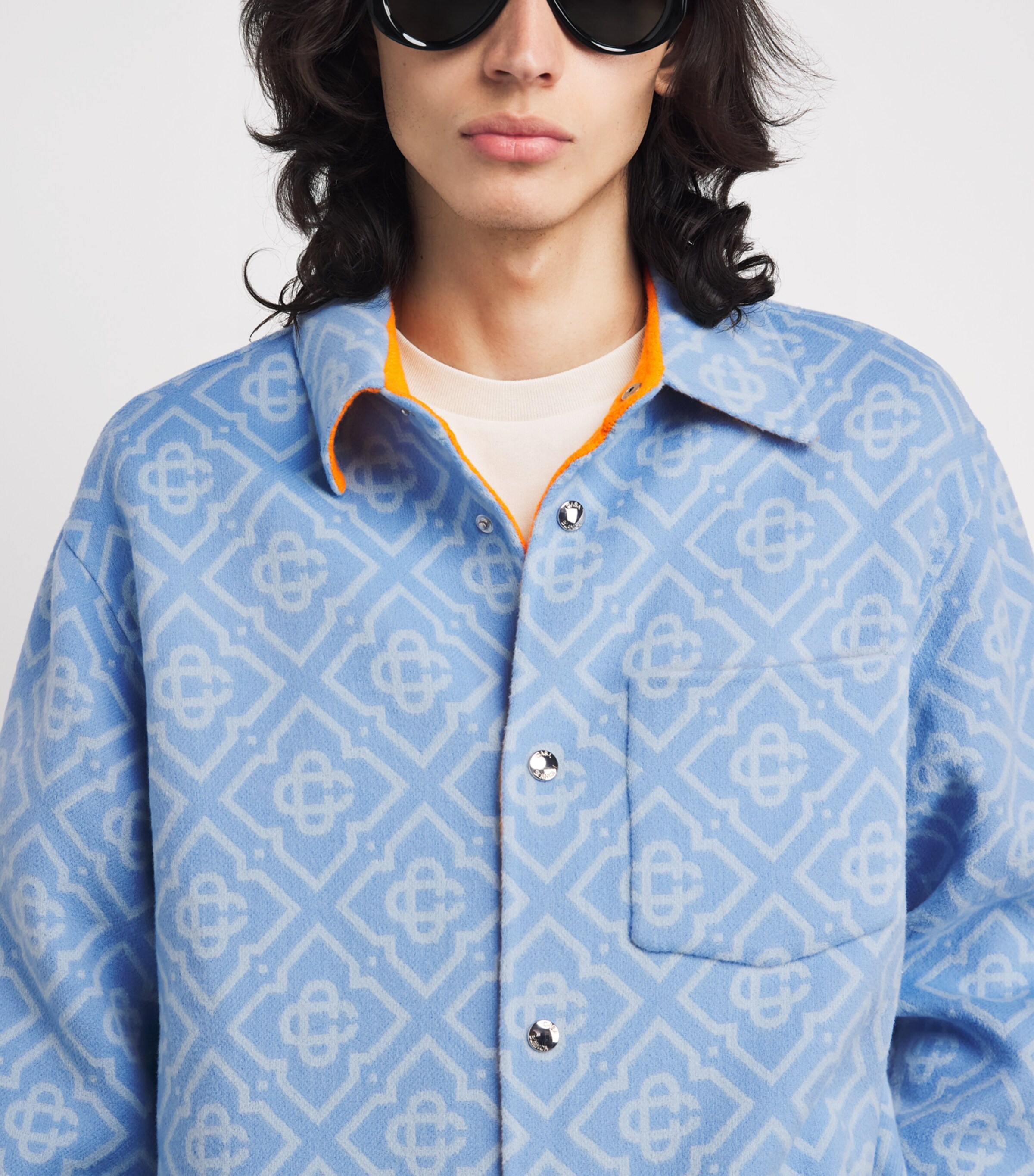 Wool Monogram Overshirt LIGHT BLUE DIMND Image 6