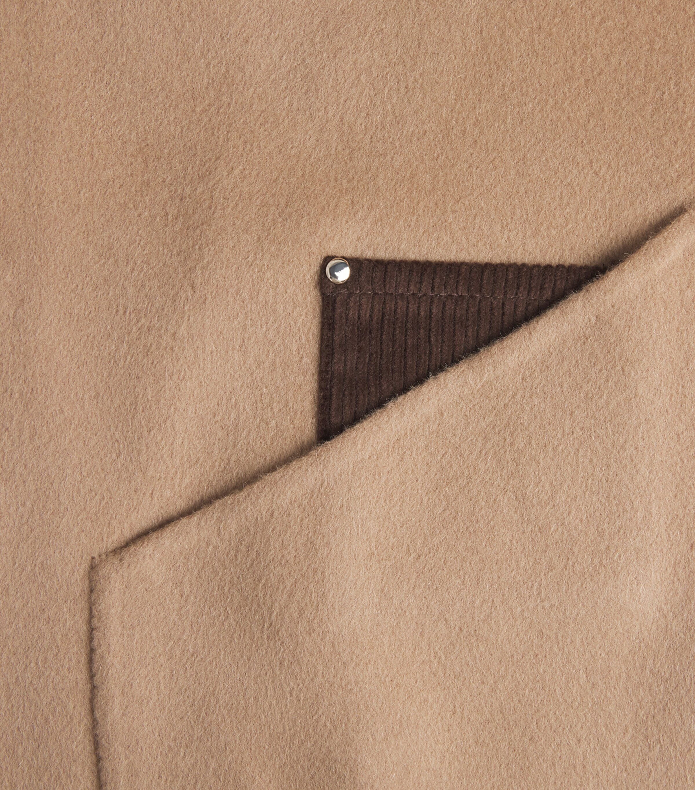 Claudie Pierlot Womens Wool-Blend Corduroy-Trim Coat Beige Image 6