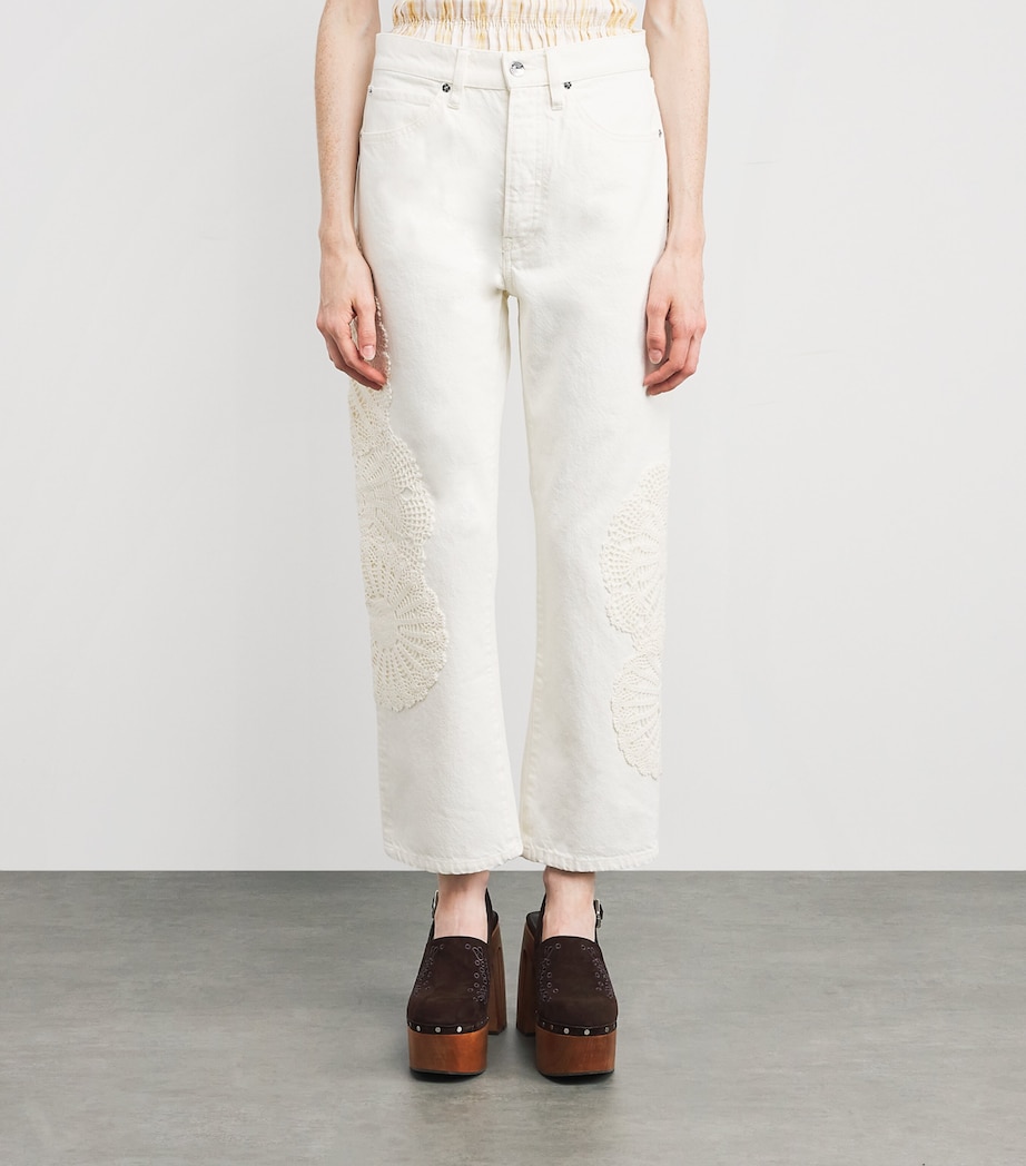 The Crochet Vertical Crop Jeans AU NATURAL CLEAN Image 3