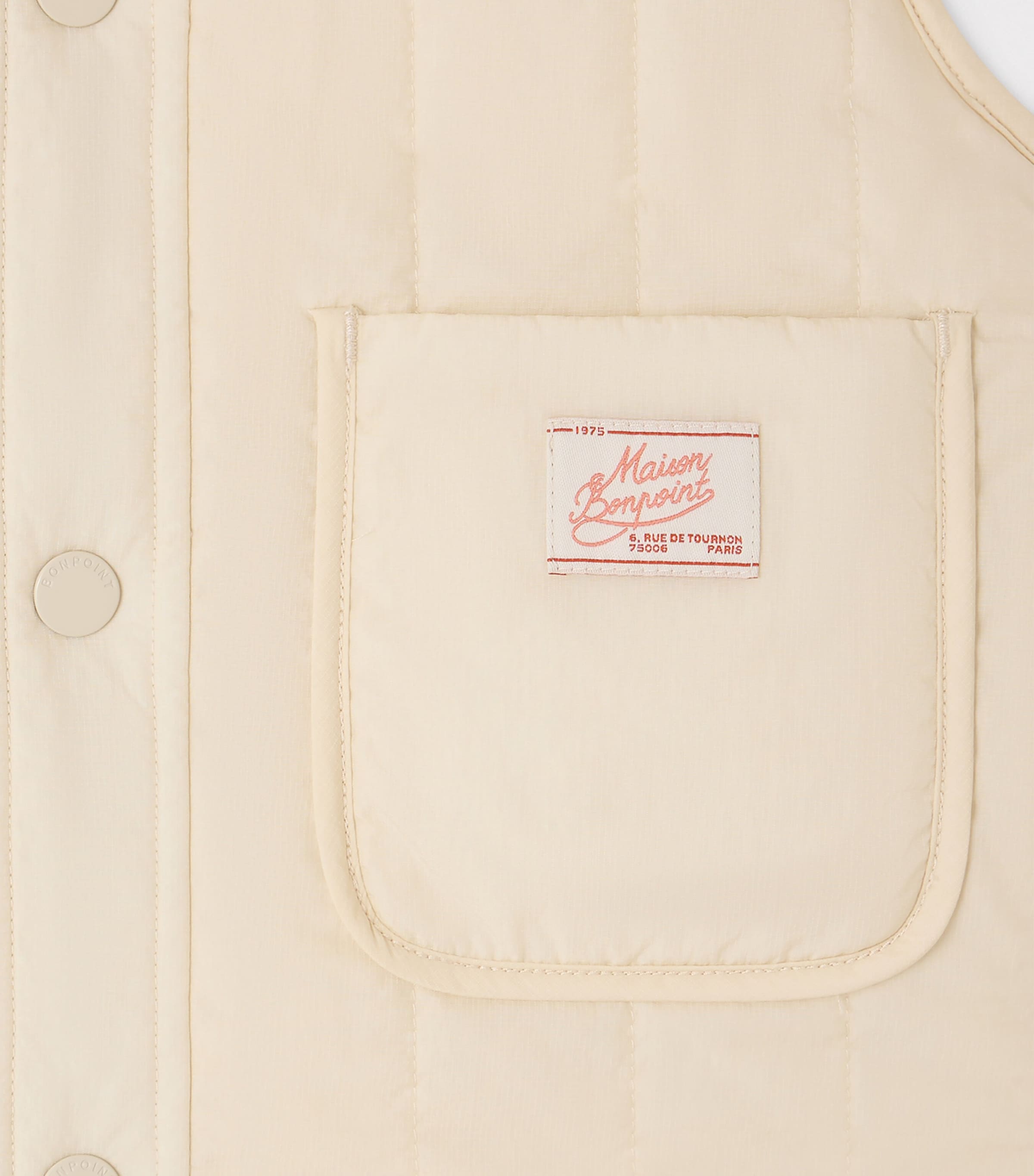 Bonpoint Quilted Maya Reversible Gilet (4-8 Years) Ecru Image 4