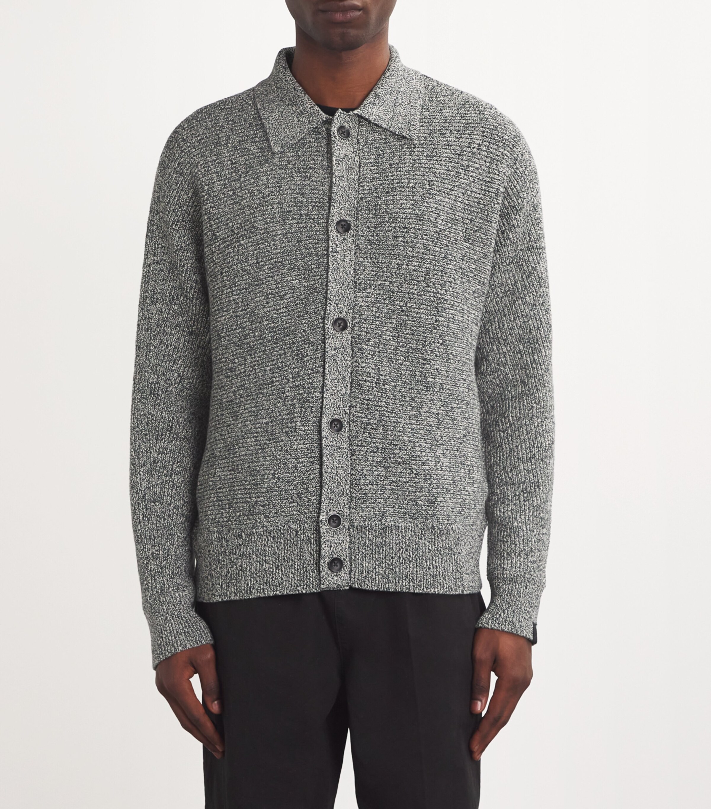 Marl Knit Cardigan BLACKMULT Image 3