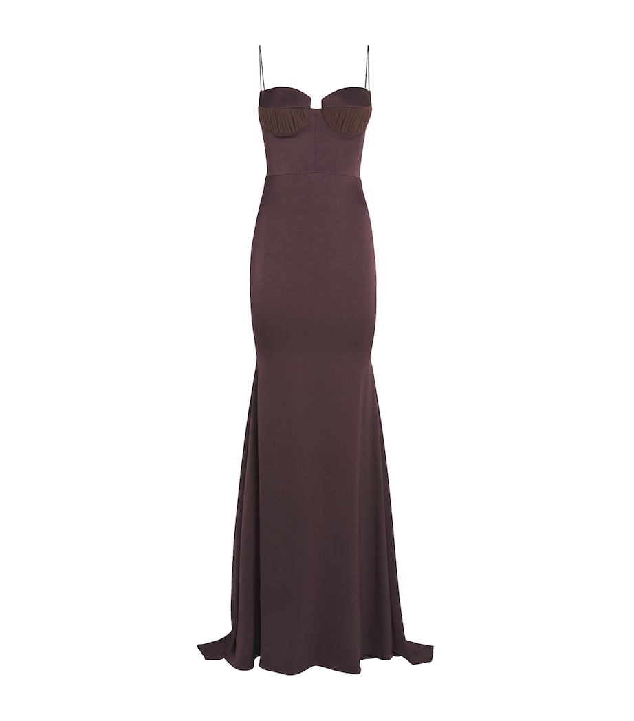 Alex Perry Brown Satin Crepe Sweetheart Gown | Harrods FR Alex Perry Brown Satin Crepe Sweetheart Gown | Harrods FR