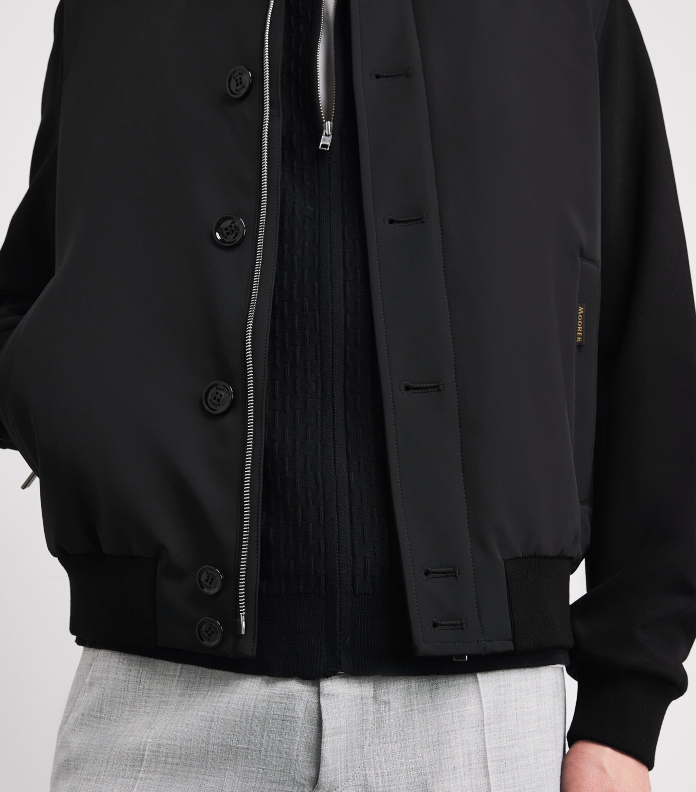 Moorer Mens Fidani-JKR Bomber Jacket Nero Image 3
