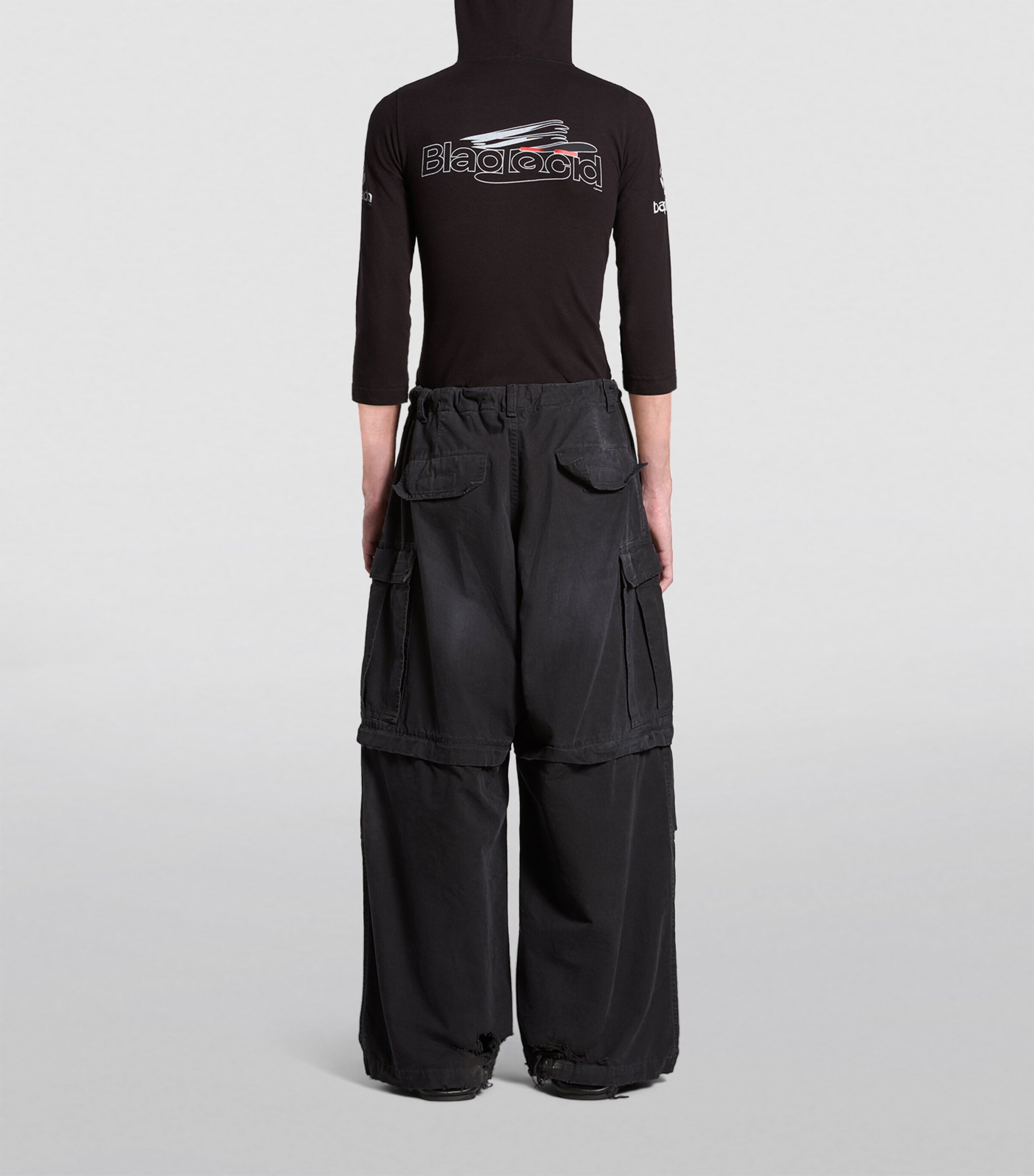 Balenciaga Mens Distressed Cargo Trousers Image 4