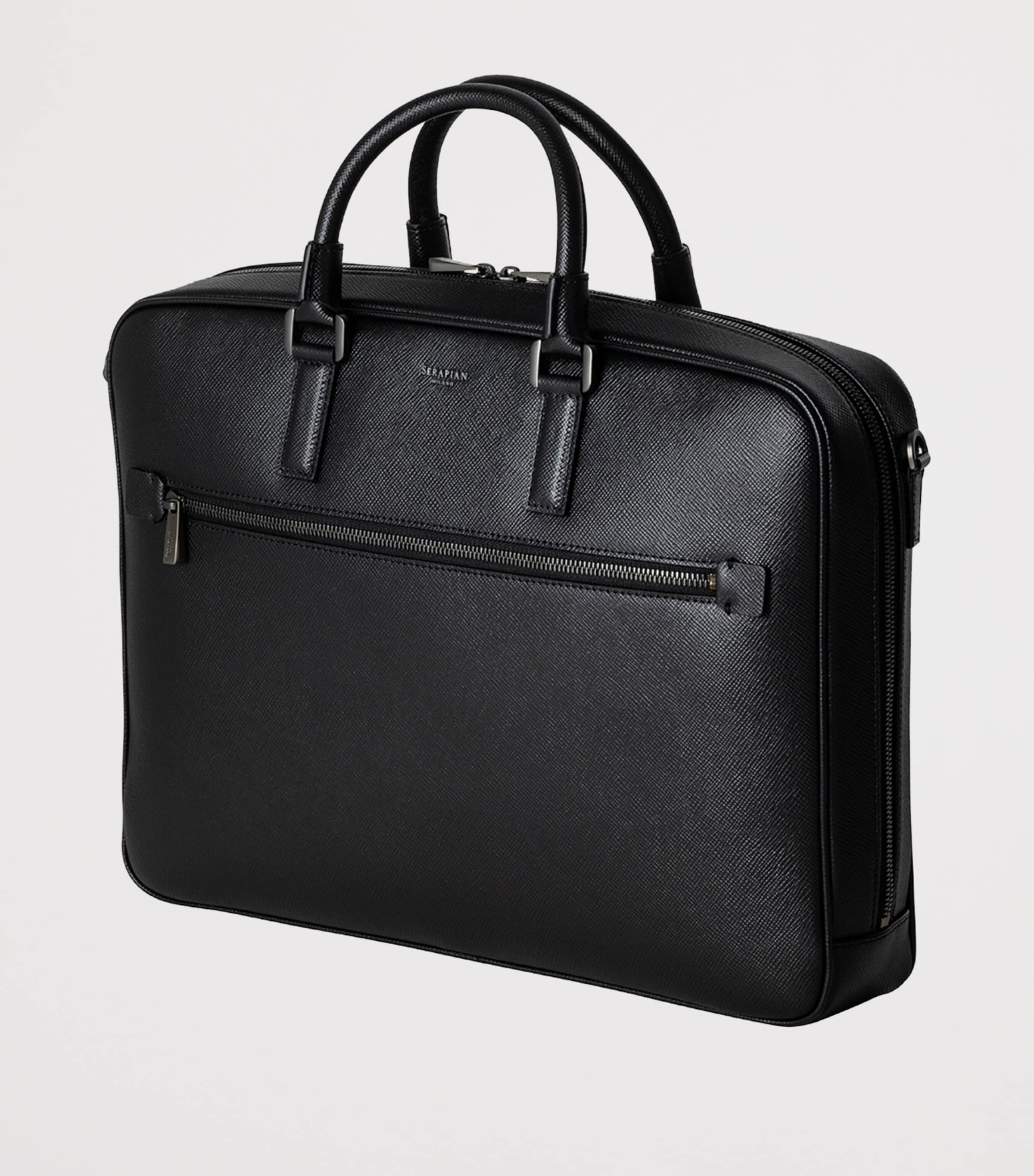 Slim Evoluzione Leather Briefcase BLACK ECLIPSE Image 2