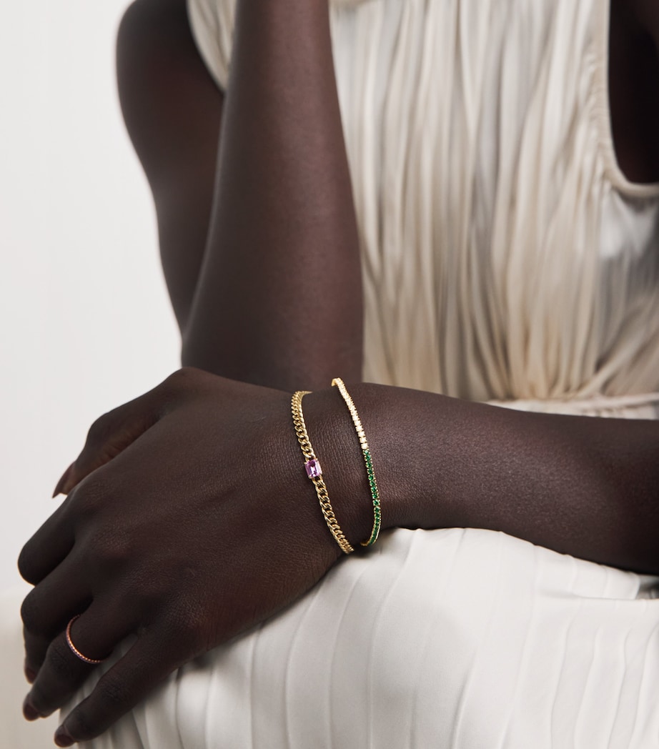 Anita Ko Yellow Gold, Diamond and Emerald Hepburn Bracelet Yellow Gold Image 2