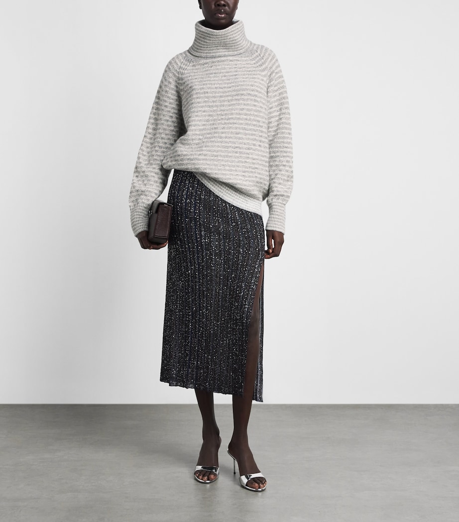 Missoni Womens Mock-Neck Sweater White And Grey Image 2
