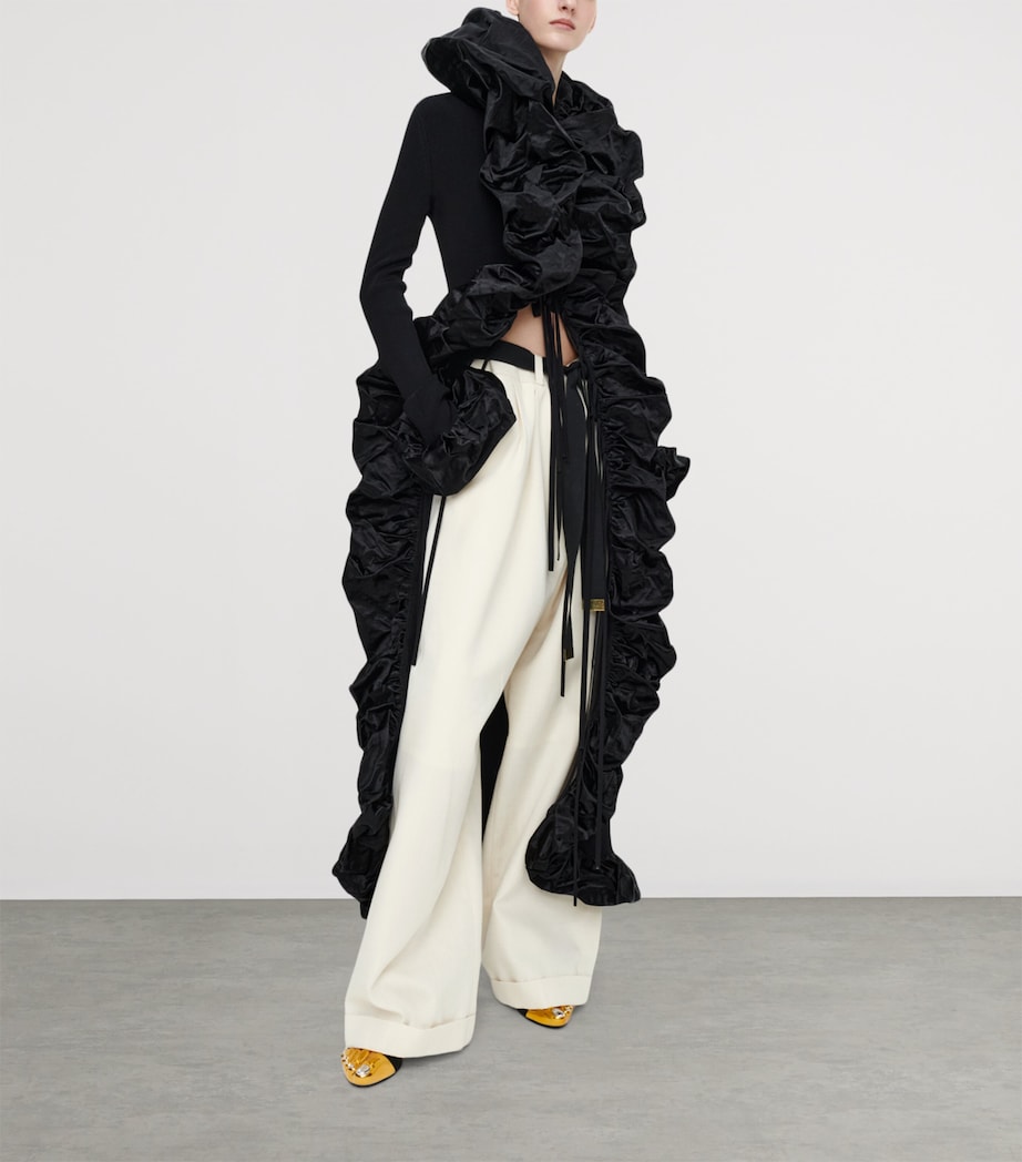 Schiaparelli Womens Canvas Oversized Trousers Ecru Image 6