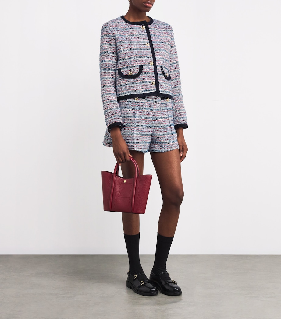 Cropped Tweed Jacket BLUE / RED Image 2