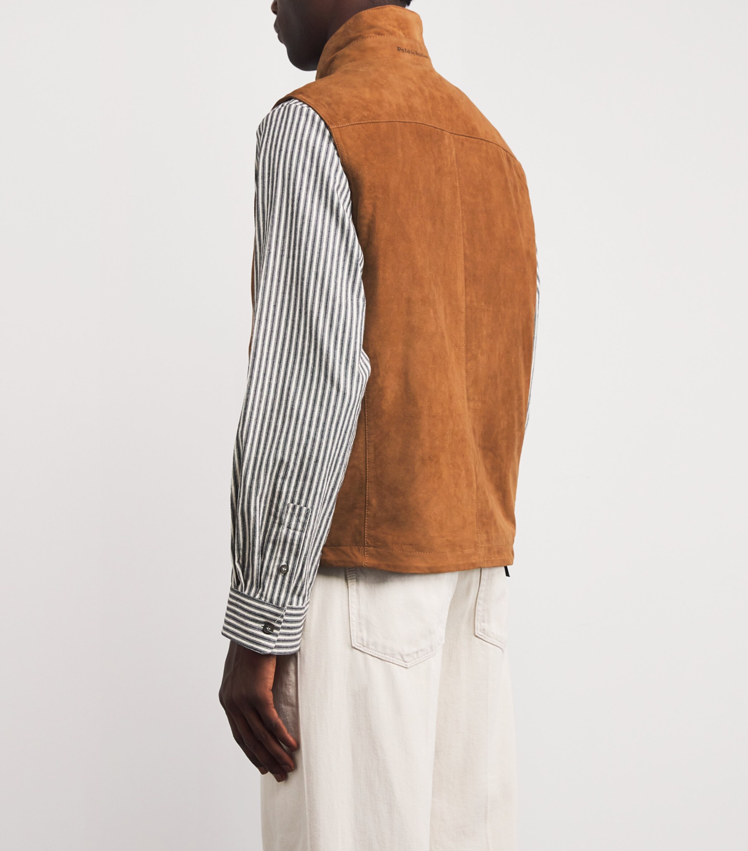 Polo Ralph Lauren Mens Goat Suede Gilet Brown Image 4