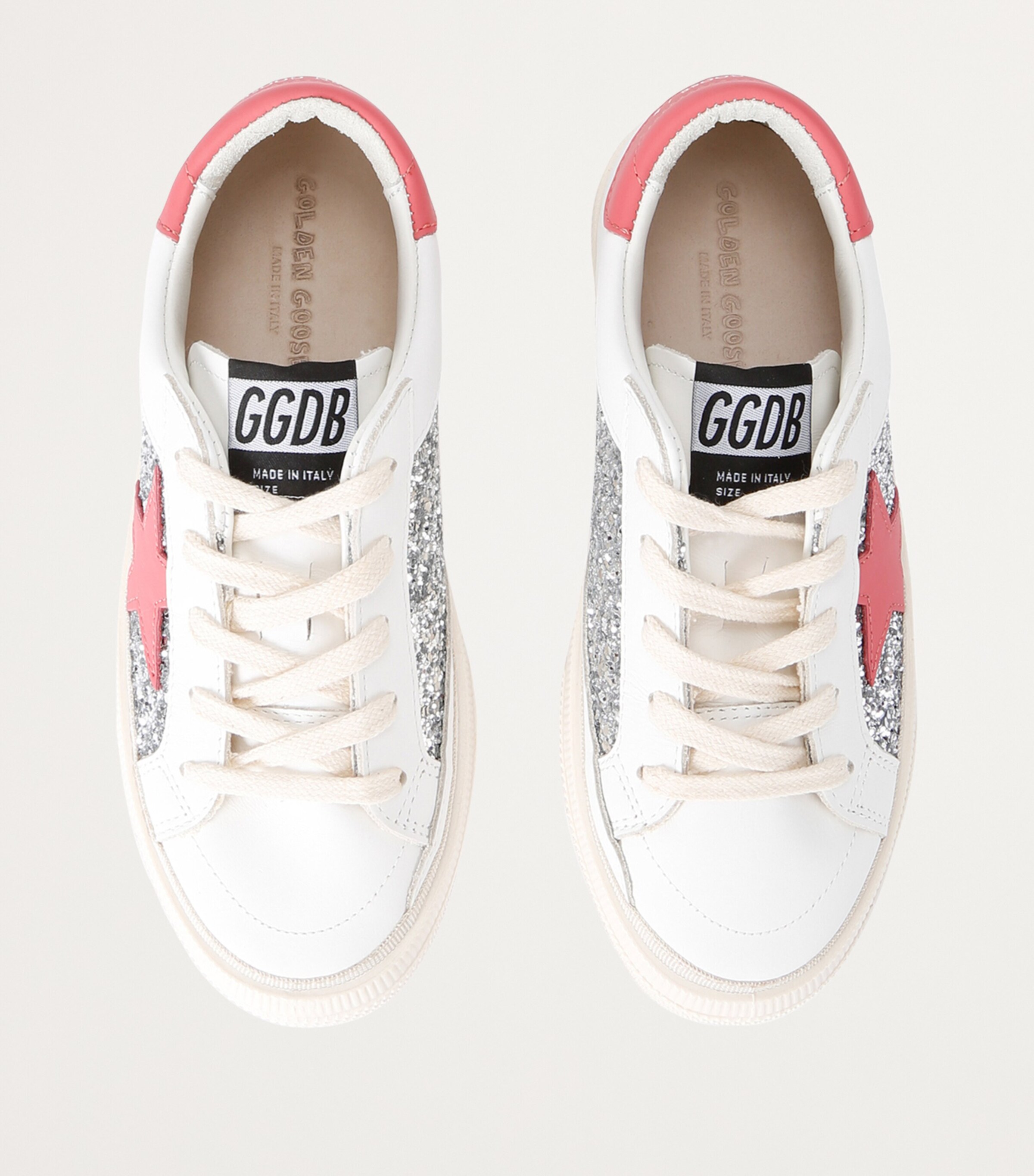 Golden Goose Leather May Sneakers Silver Com Image 4