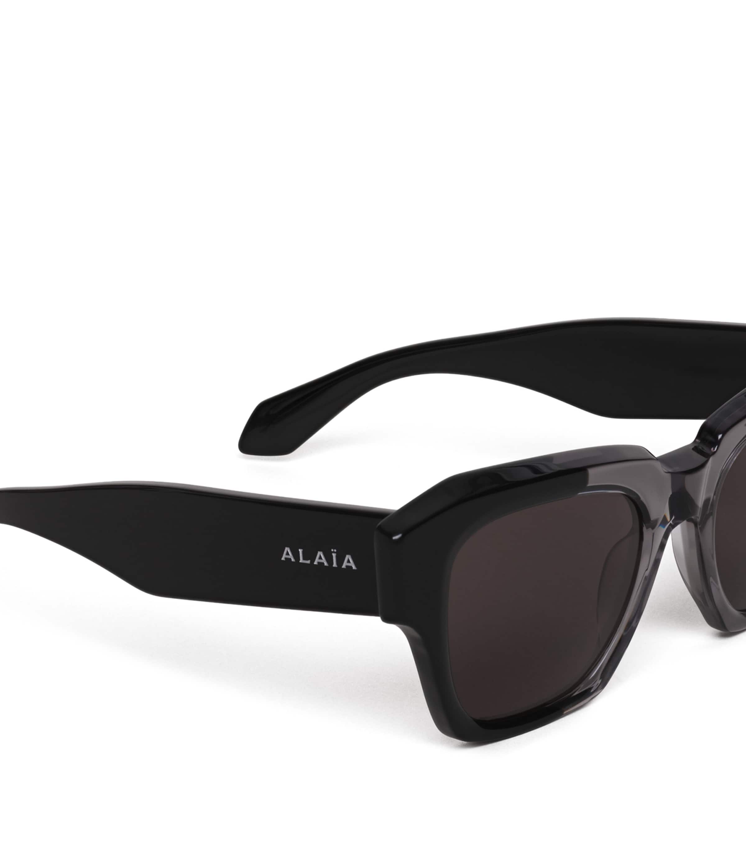 Alaïa Acetate Melted Square Sunglasses Black/grey Image 3