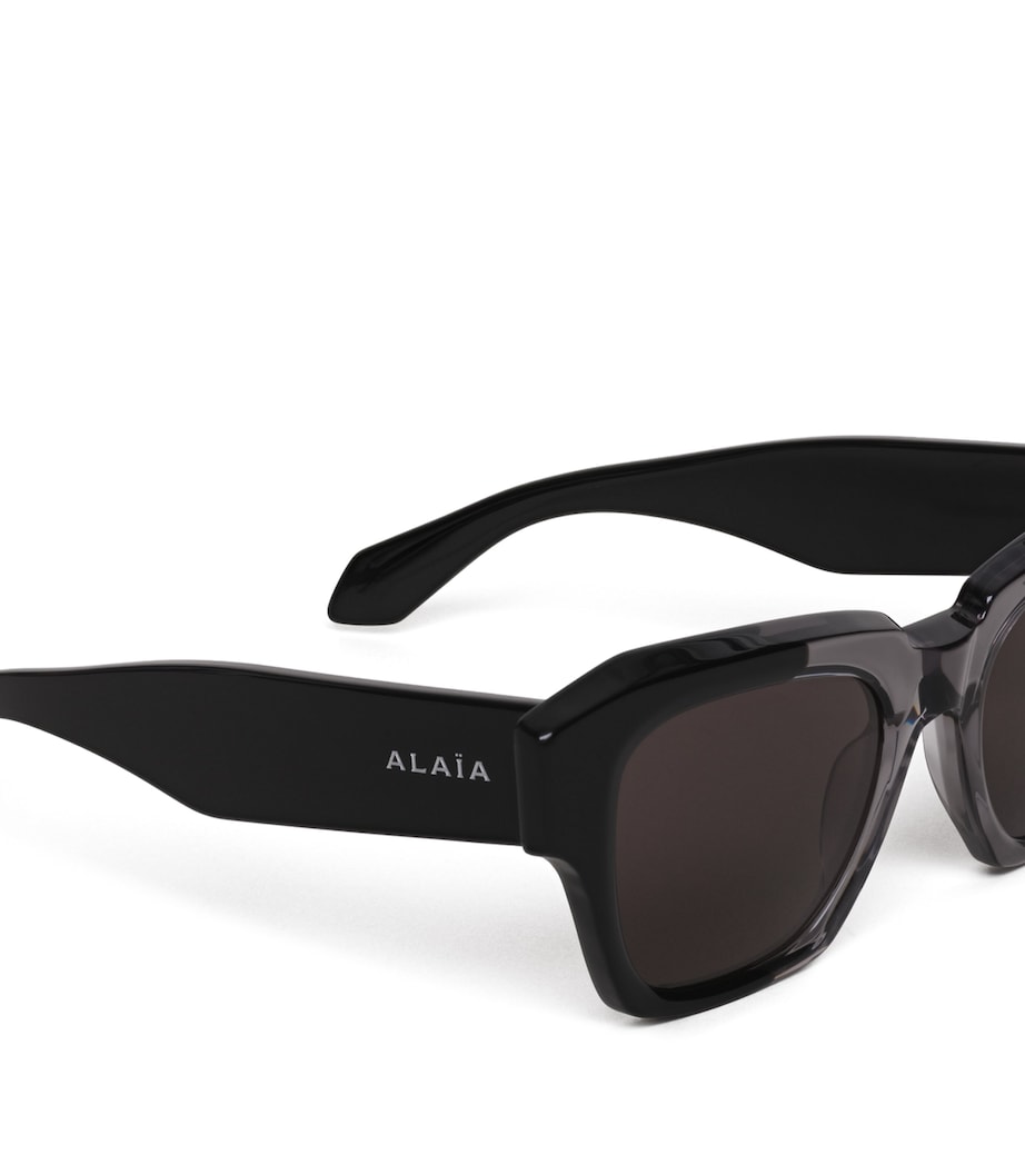 Alaïa Acetate Melted Square Sunglasses Black/grey Image 3