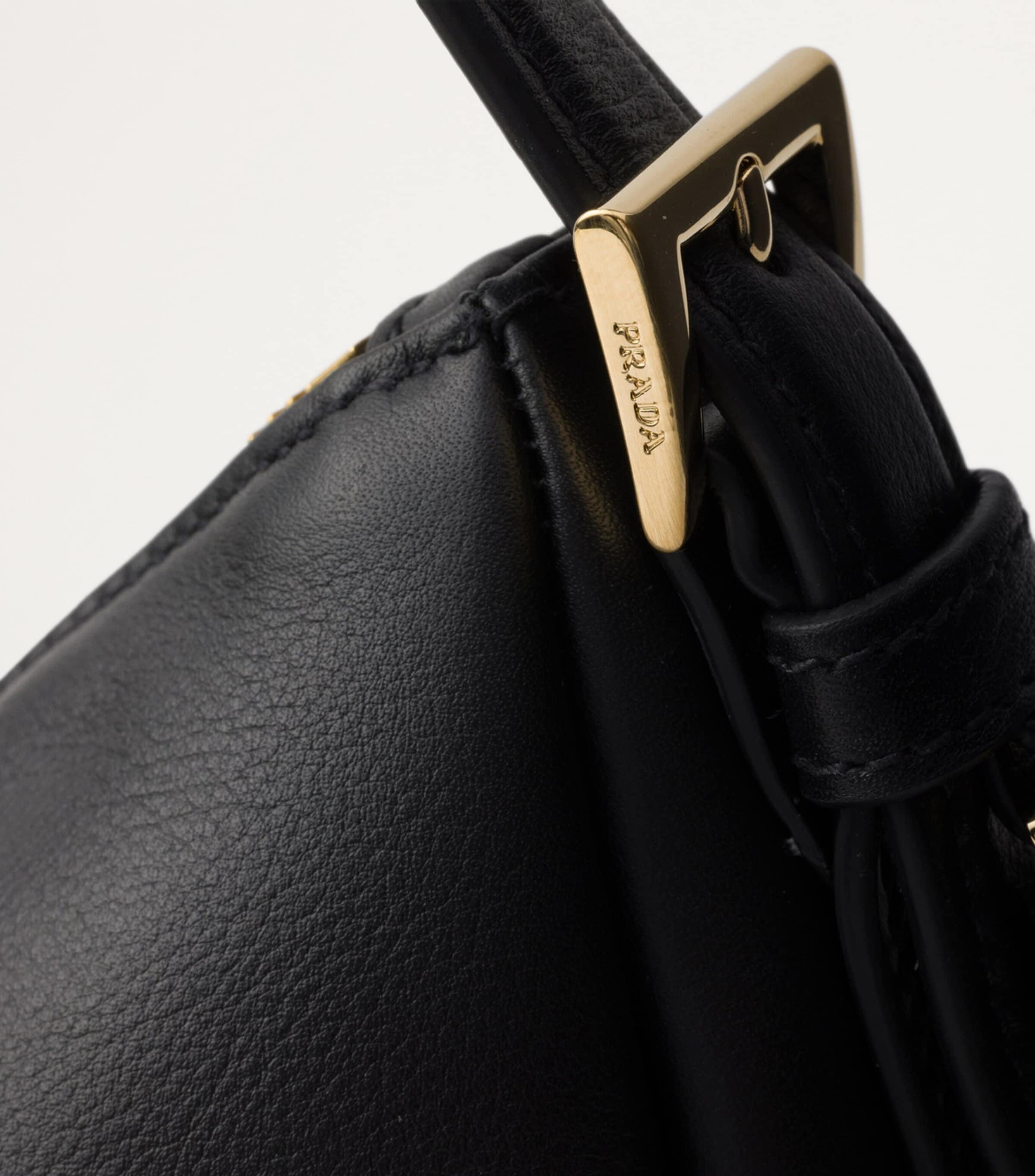 Prada Black Large Calf Leather Aimée Shoulder Bag | Harrods UK