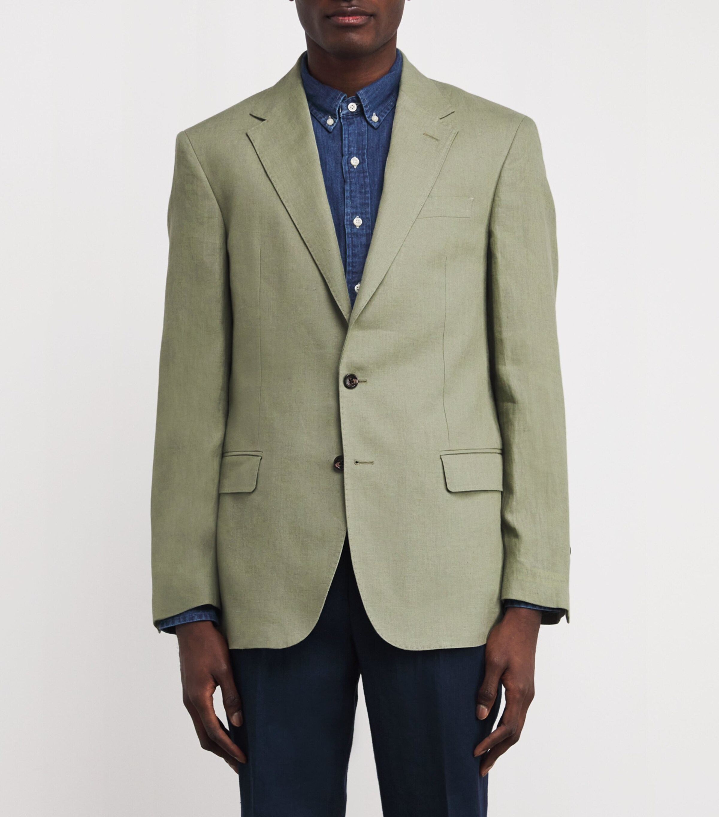Linen Blazer GREEN Image 3