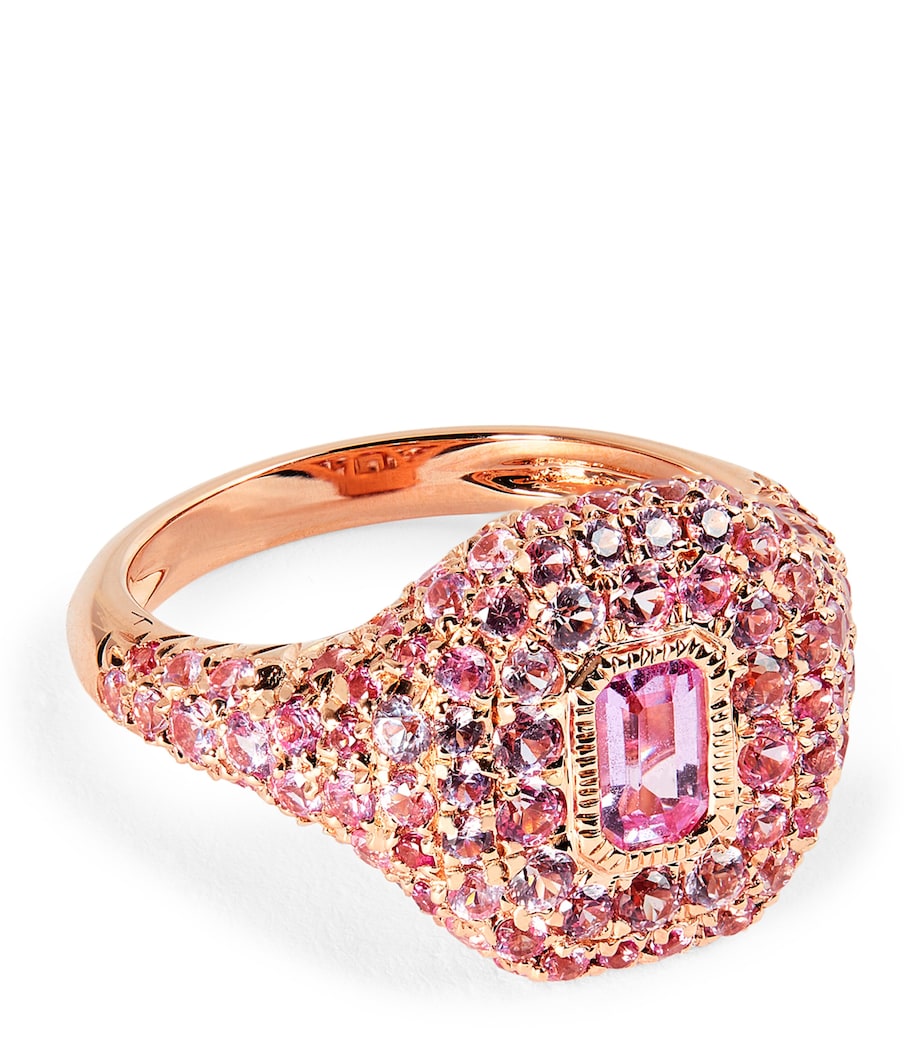 Rose Gold and Pink Sapphire New Modern Pinky Ring ROSE GOLD Image 1