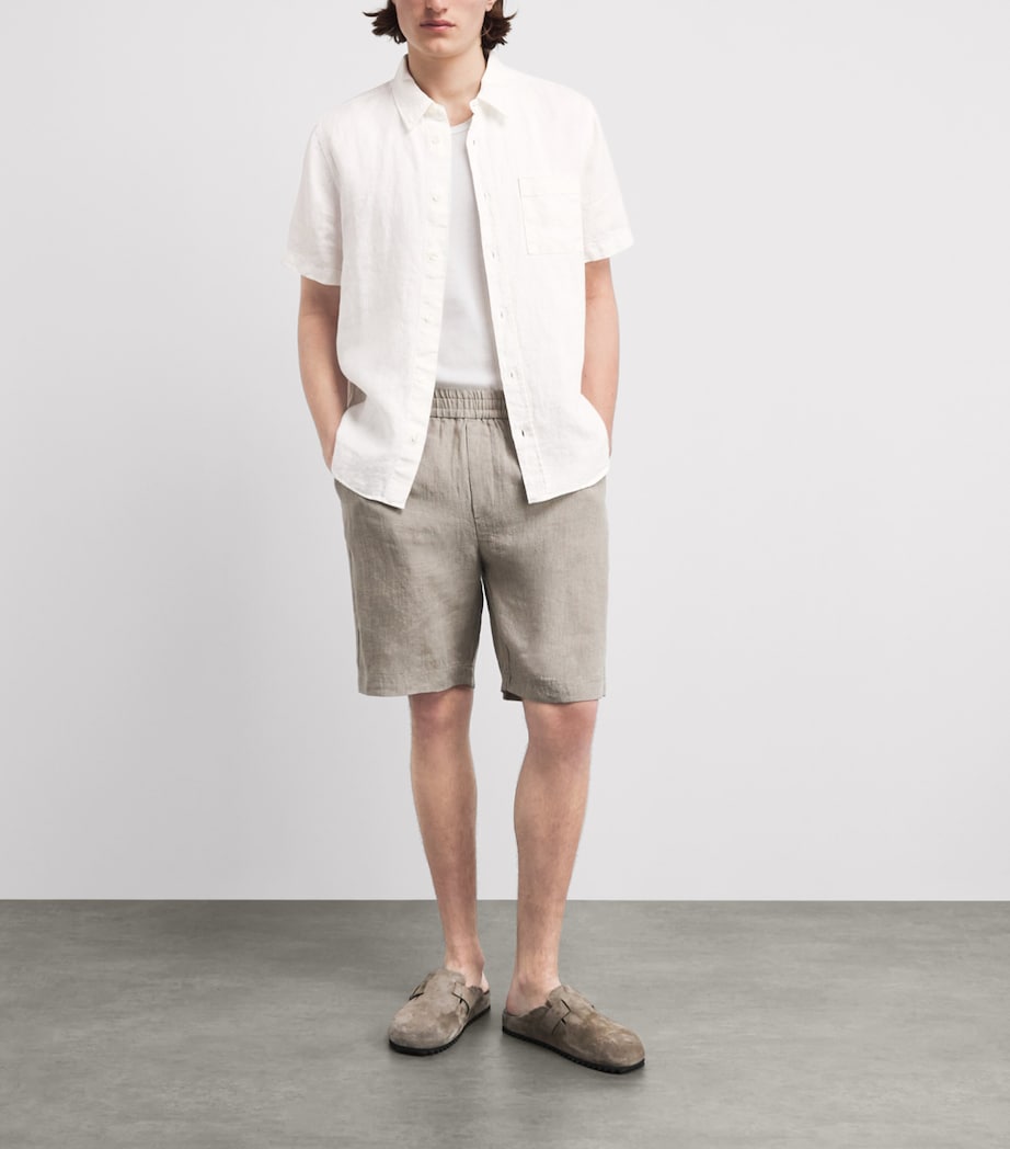 Citizens of Humanity Mens Linen Short-Sleeve Cairo Shirt White Image 2