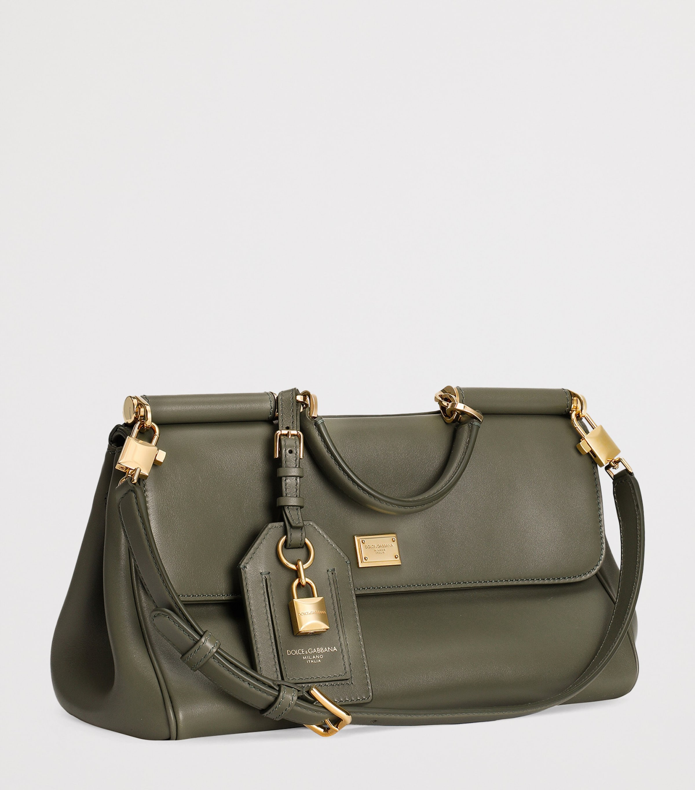 Plongé Calfskin My Sicily Top-Handle Bag 80560-DARK GREE Image 5