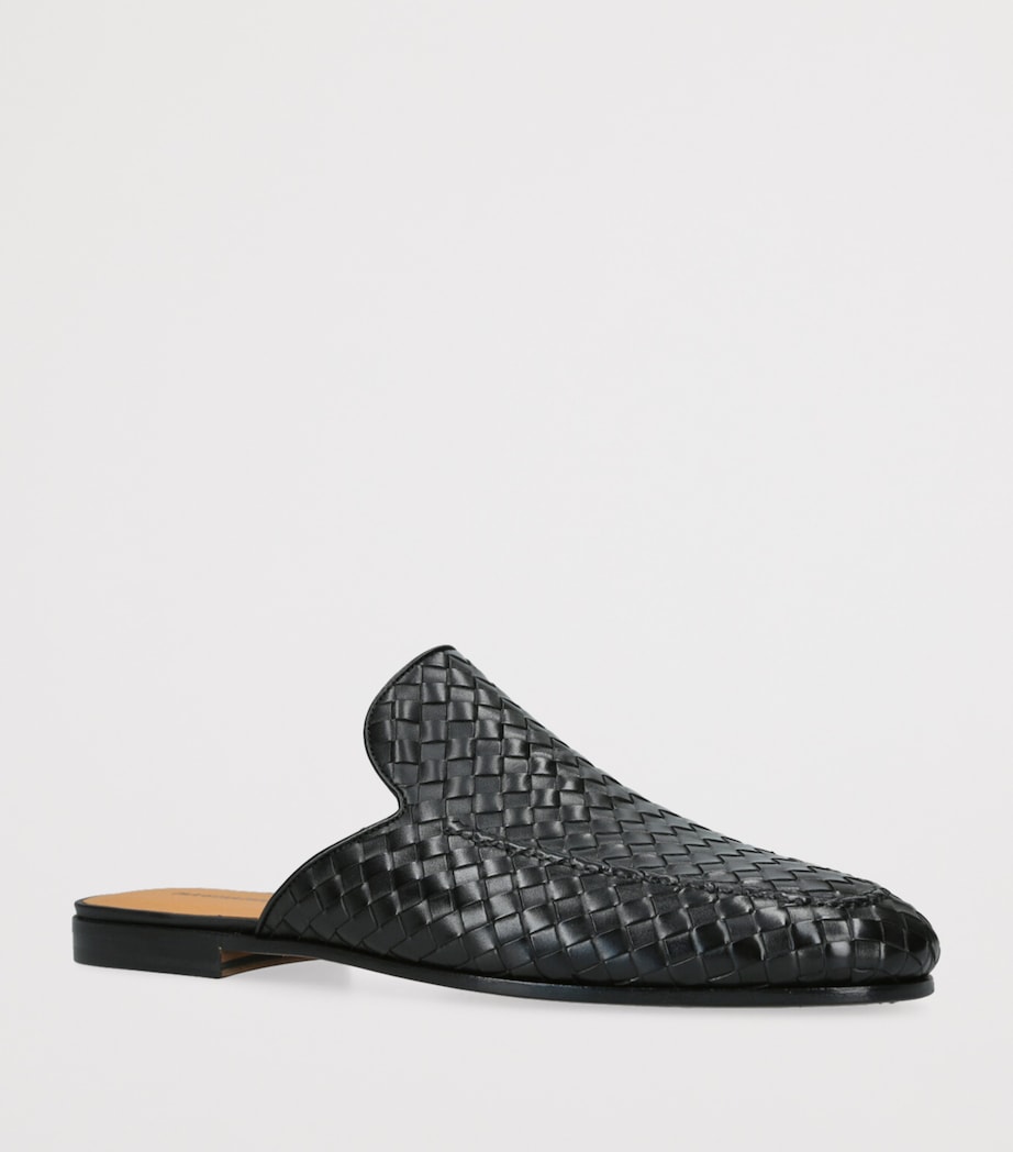 Woven Leather Suela Mules BLACK Image 3