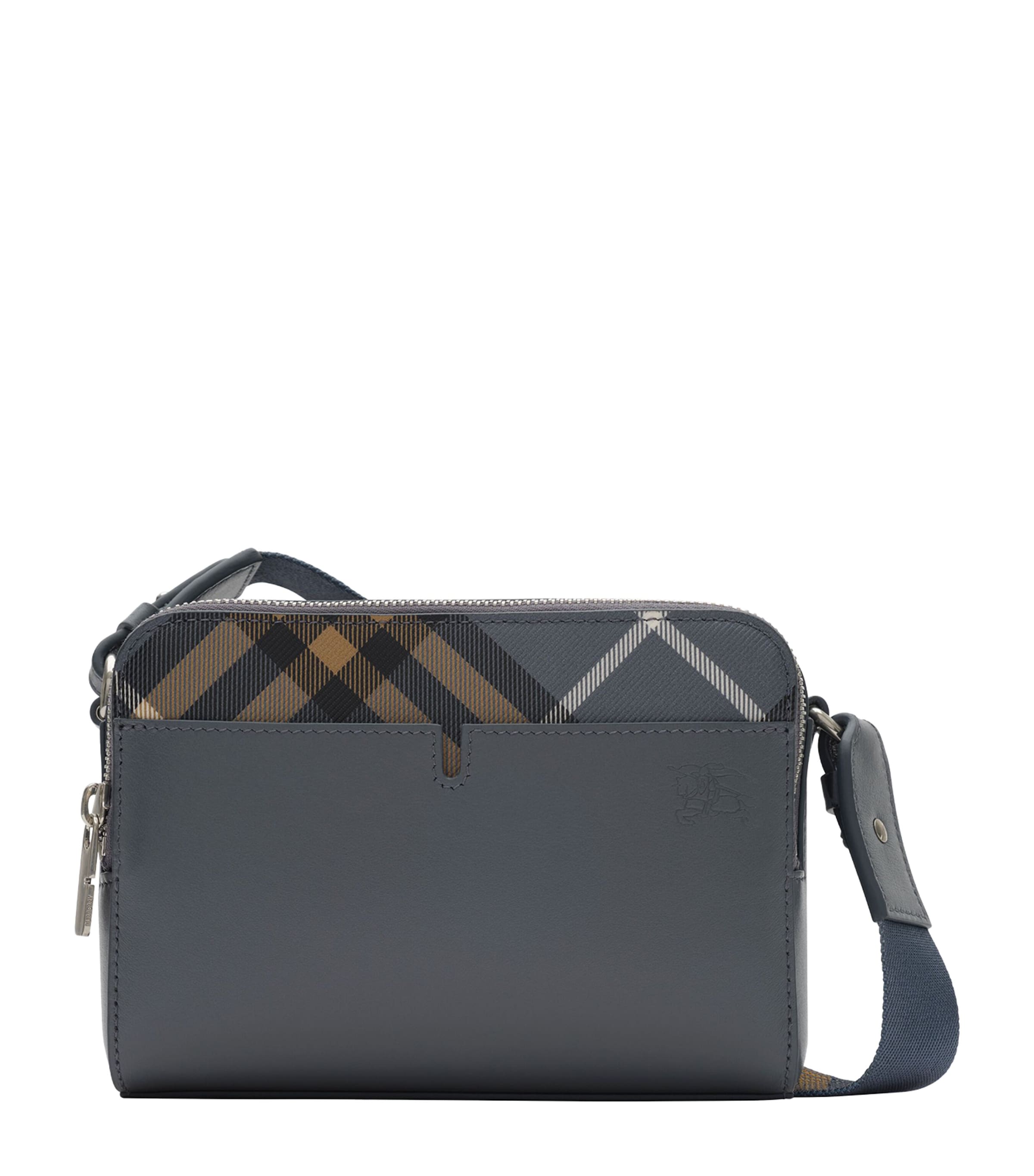 Burberry Leather Check Pop Cross-Body Bag Wave Blue Image 1