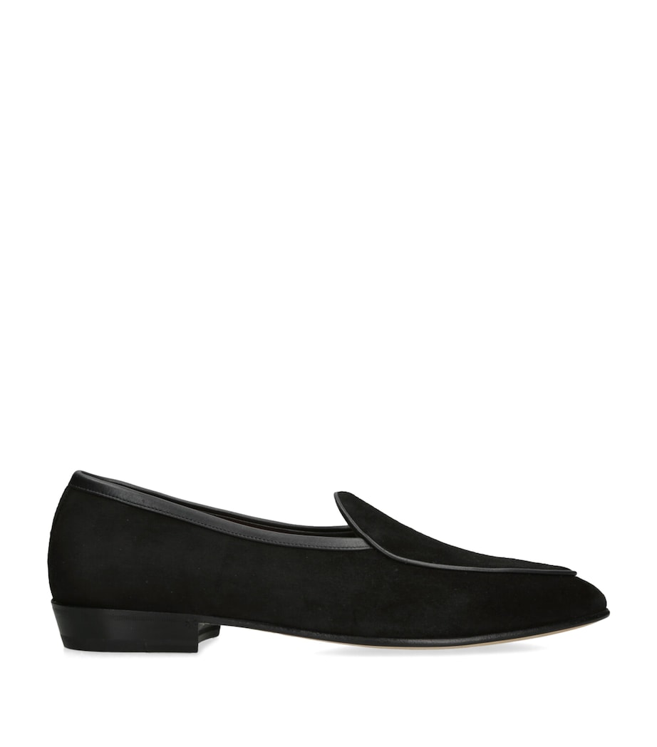 Suede Sagan Classic Loafers BLACK Image 1