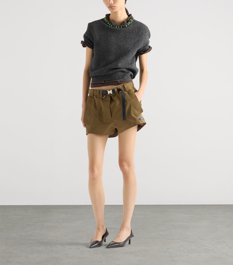 Prada Womens Wool-Cashmere Embellished Sweater Image 2