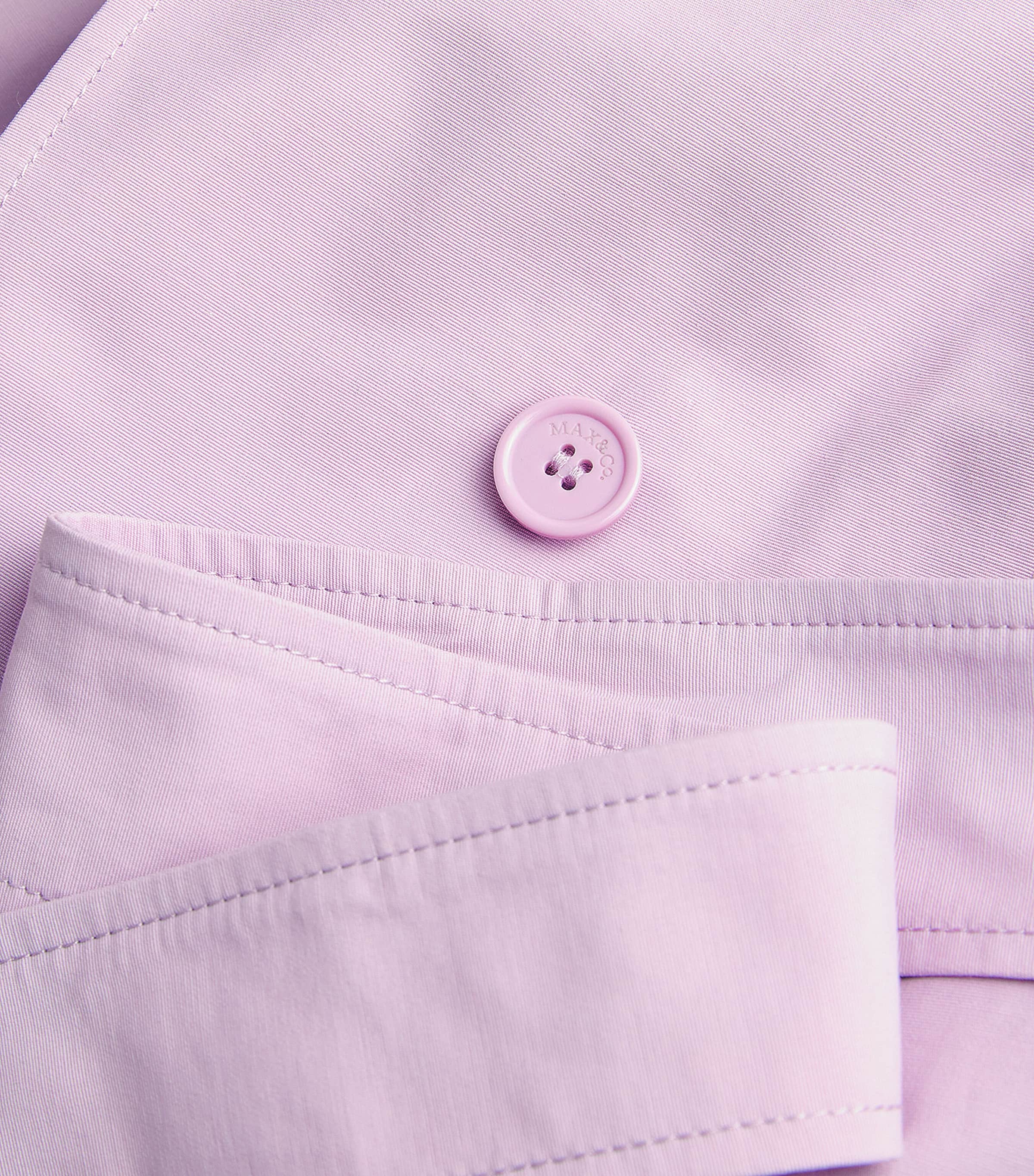 MAX&Co. Womens Cotton-Blend Trench Coat Lilac Image 5