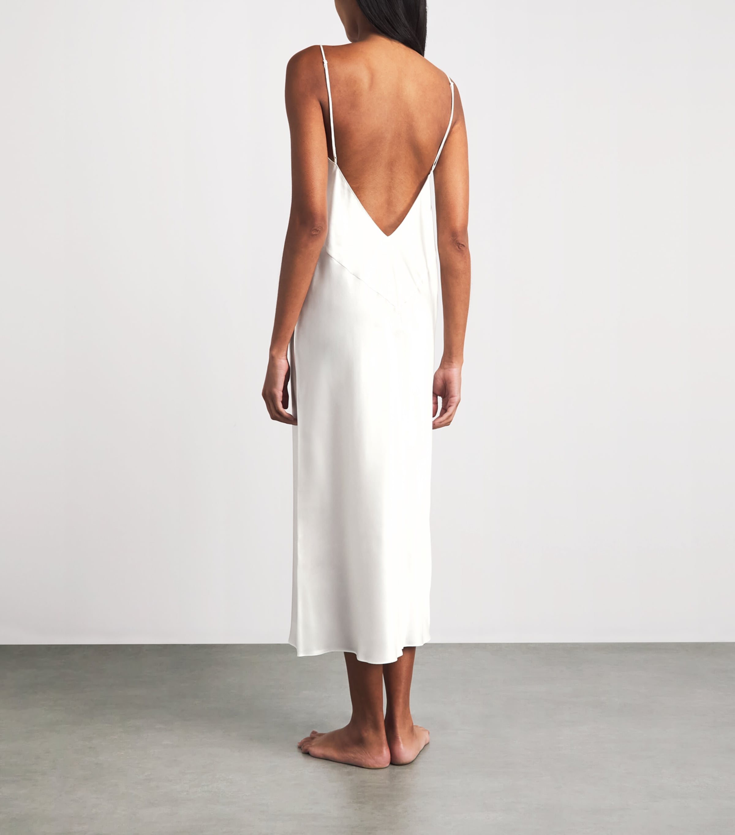 Olivia von Halle Womens Silk Issa Slip Dress Ivory Image 4