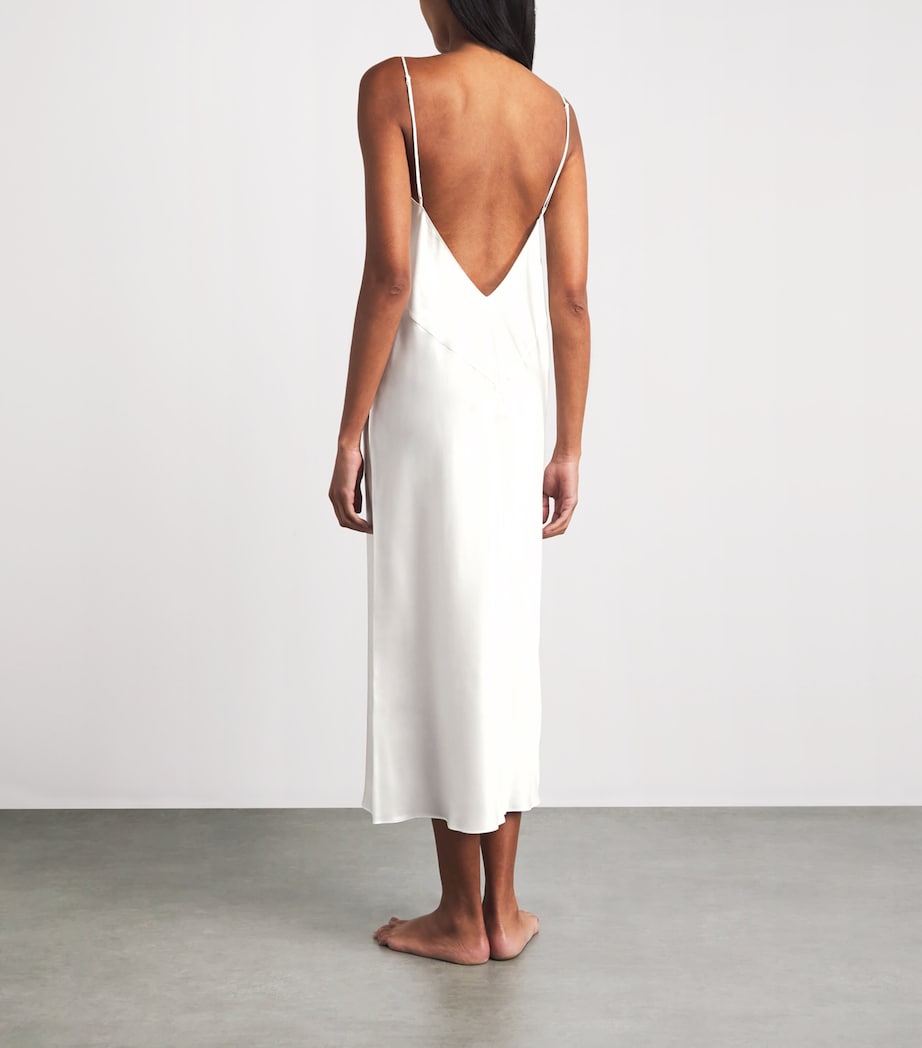 Olivia von Halle Womens Silk Issa Slip Dress Ivory Image 4