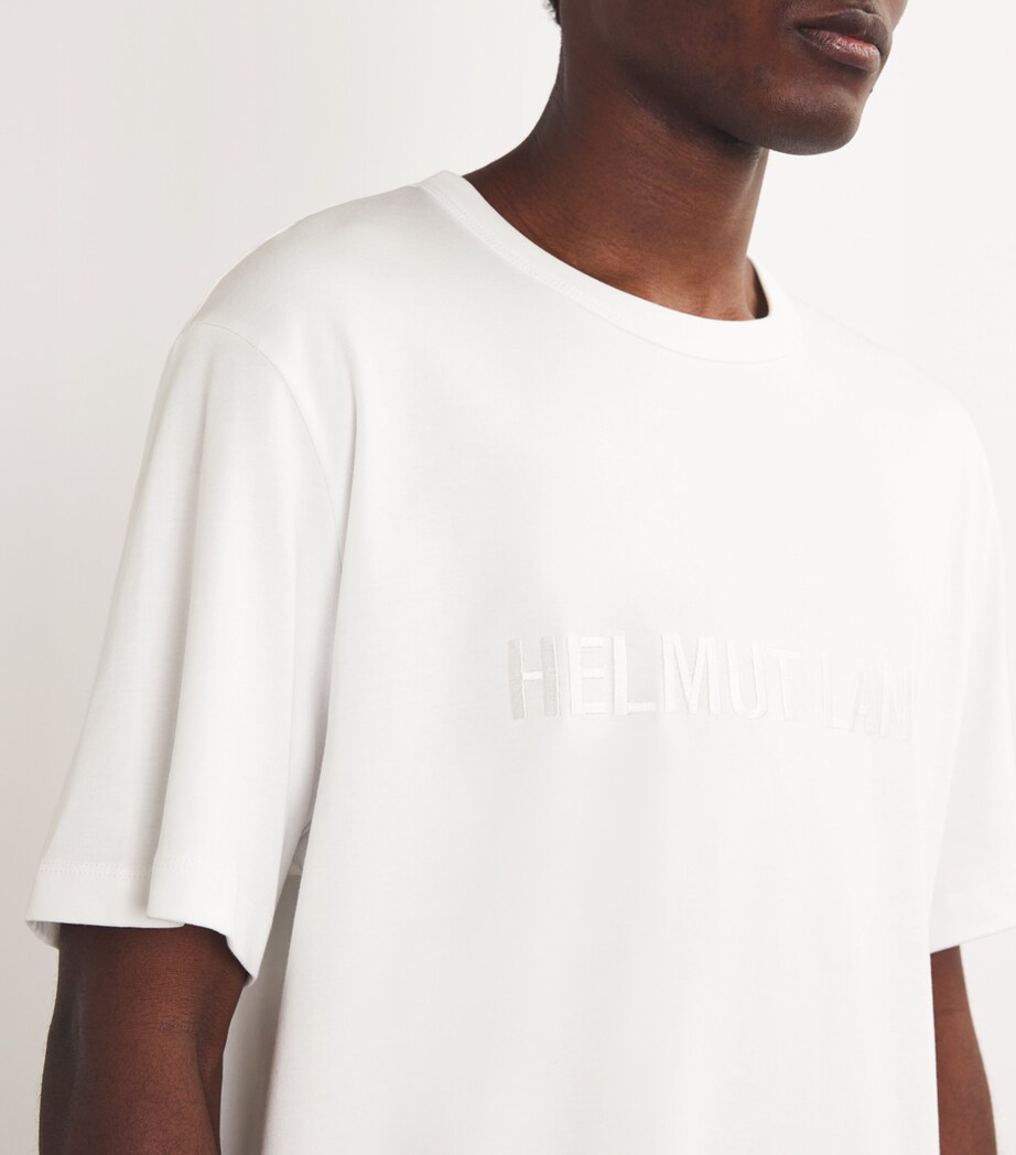 Helmut Lang Mens Embroidered Logo T-Shirt White Image 6