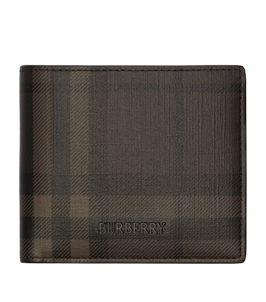 Burberry City Check Bifold Coin Wallet Dark Brown Image 1