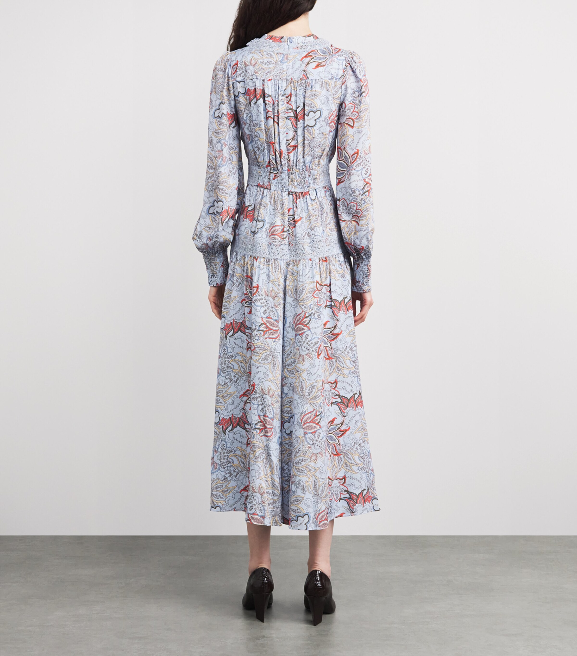 ME+EM Womens Silk Paisley Maxi Dress Blue/multi Image 4