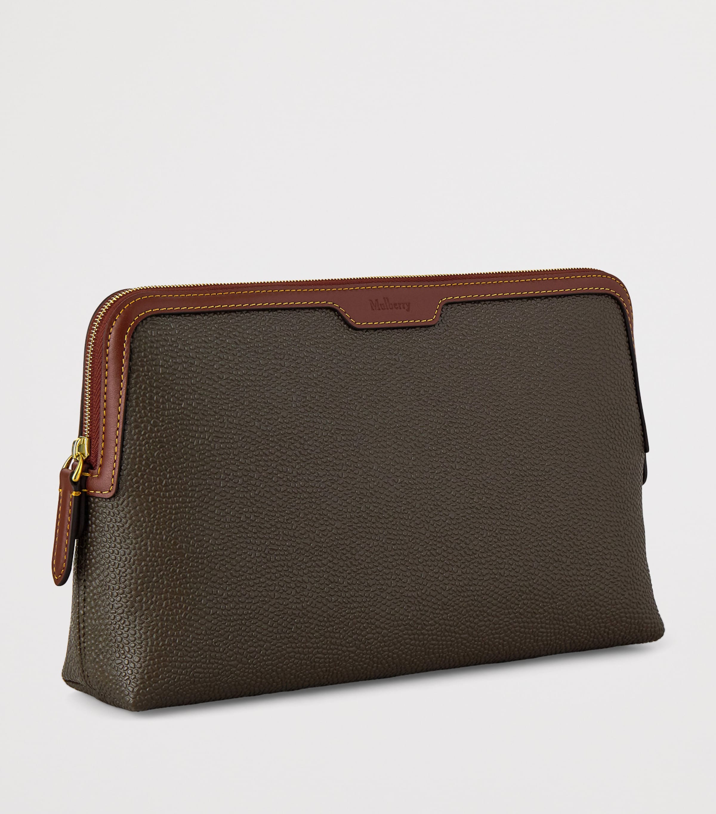 Mulberry Medium Scotchgrain Cosmetic Pouch Mole Cognac Image 3