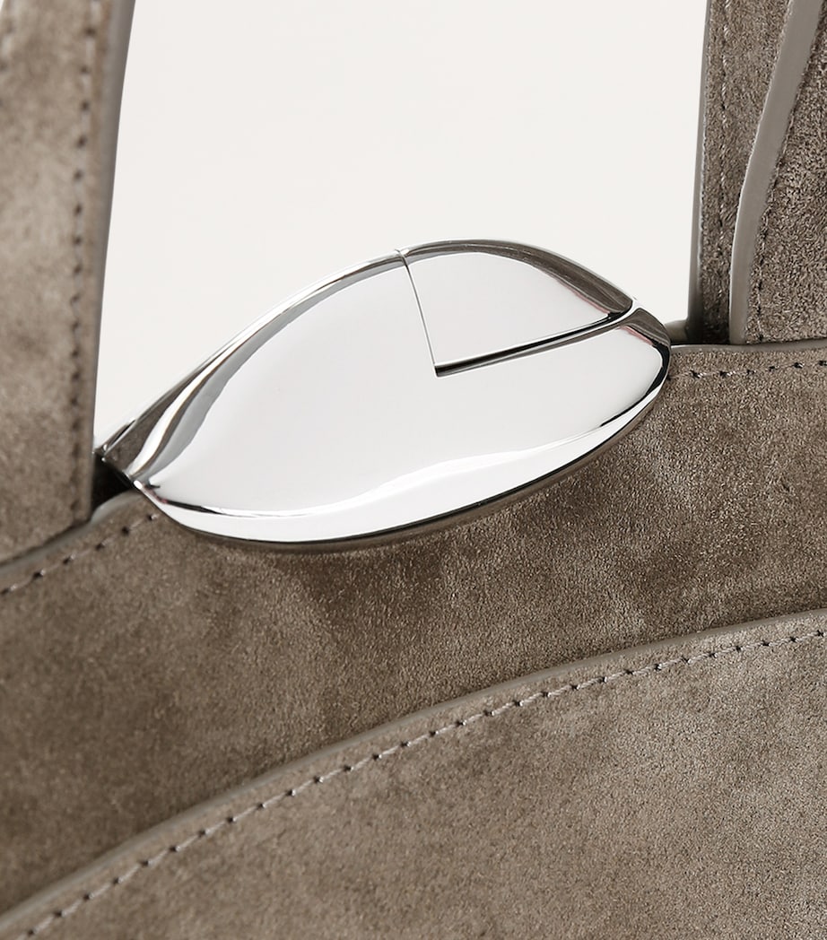 Small Suede Serena Top-Handle Bag BROWN Image 4