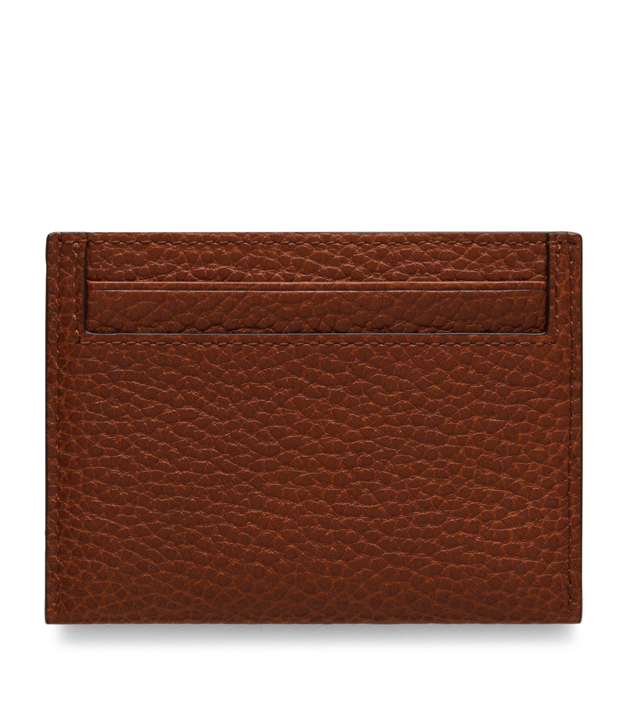 Grained Leather Card Holder OAK Image 2