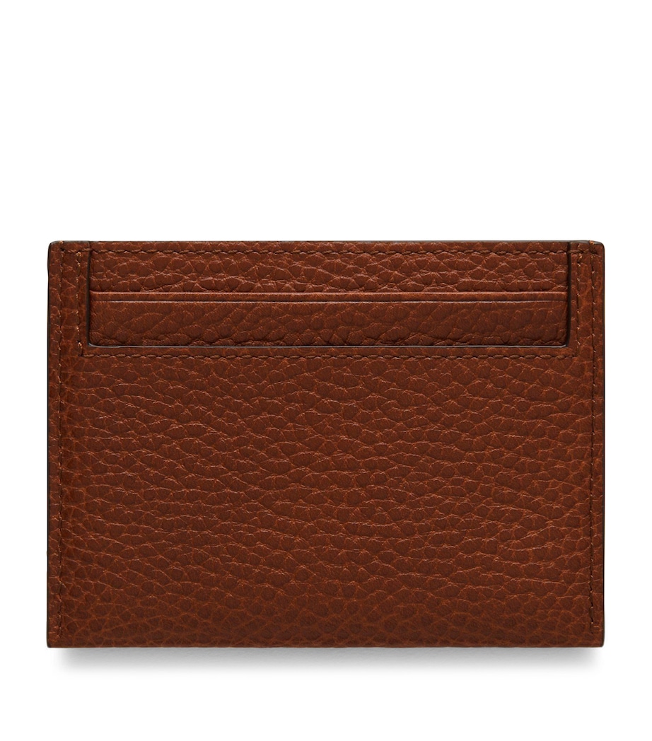 Grained Leather Card Holder OAK Image 2