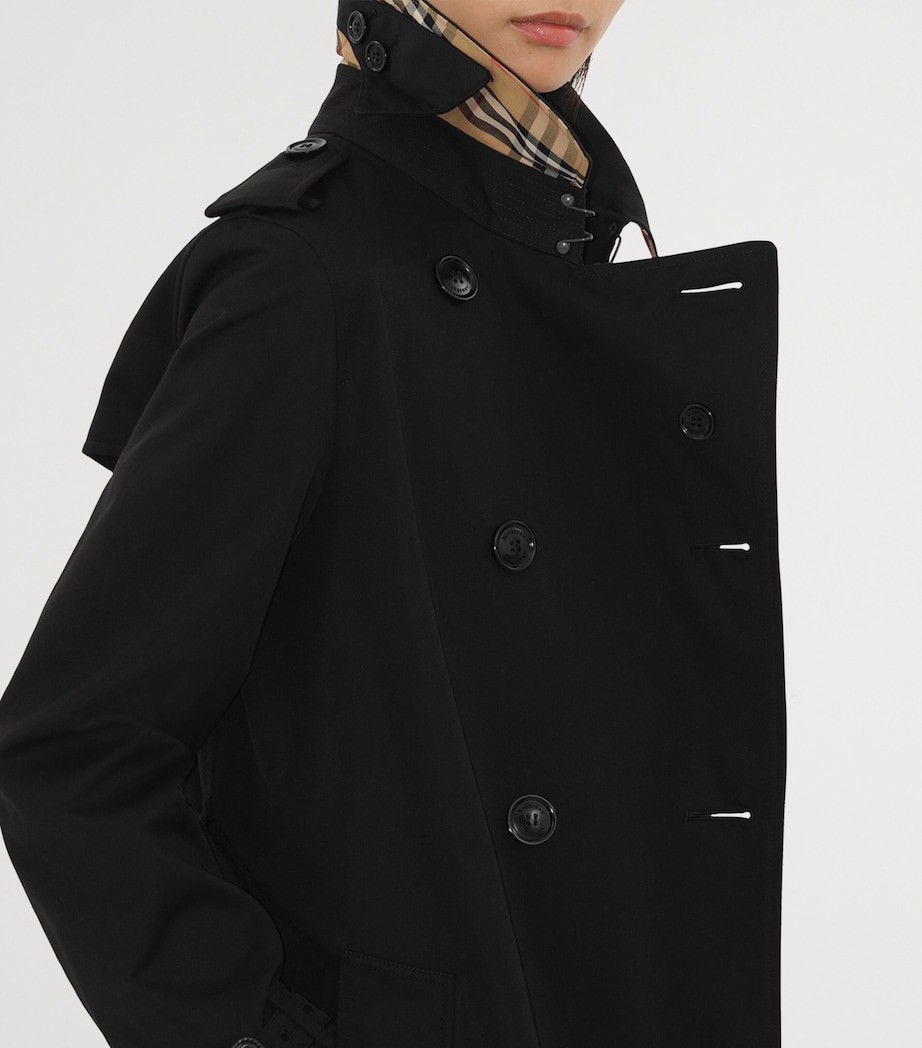 Gabardine Mid-Length Kensington Heritage Trench Coat BLACK Image 5