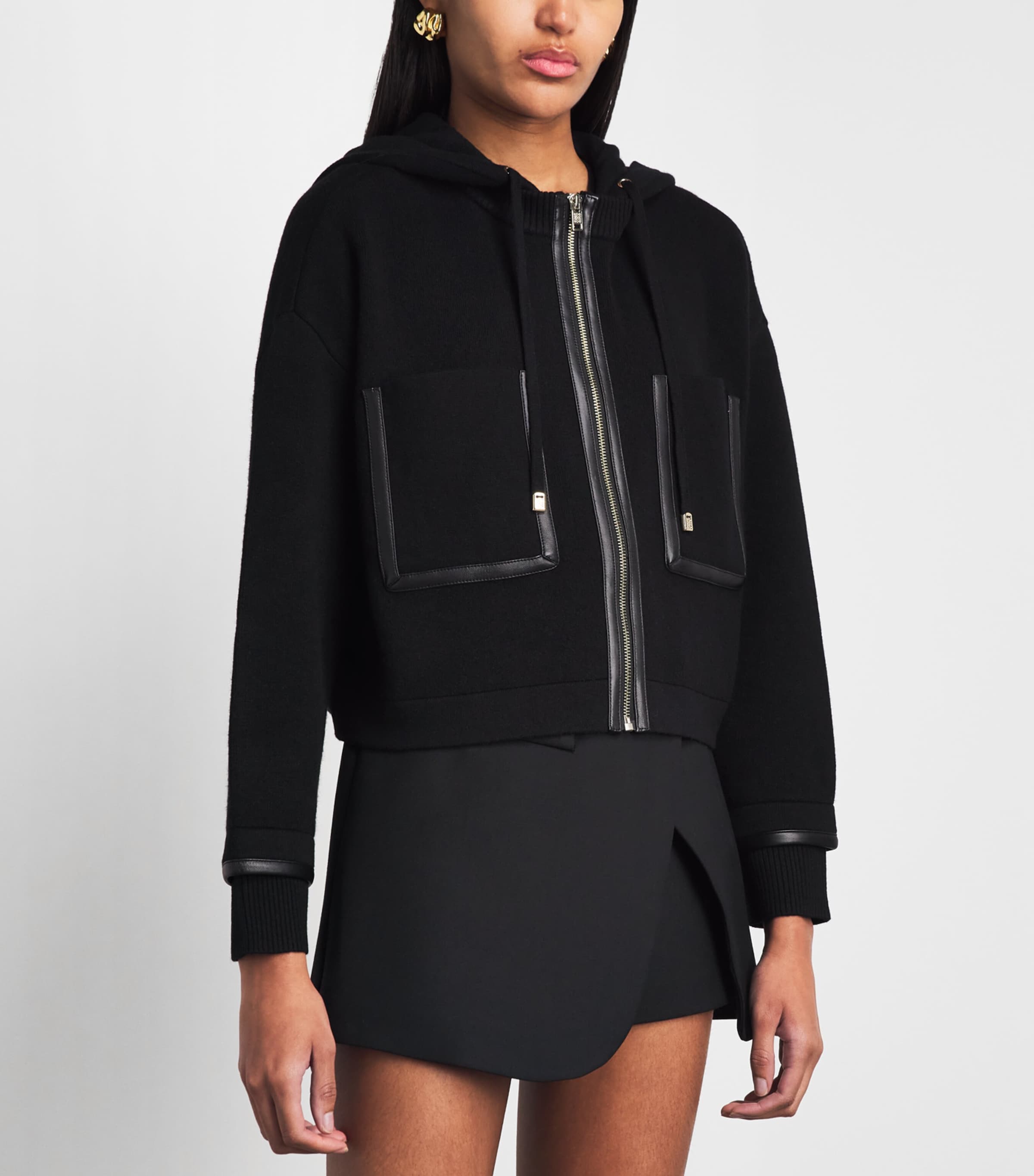 Sandro Paris Womens Zip-Up Cardigan Black Image 4