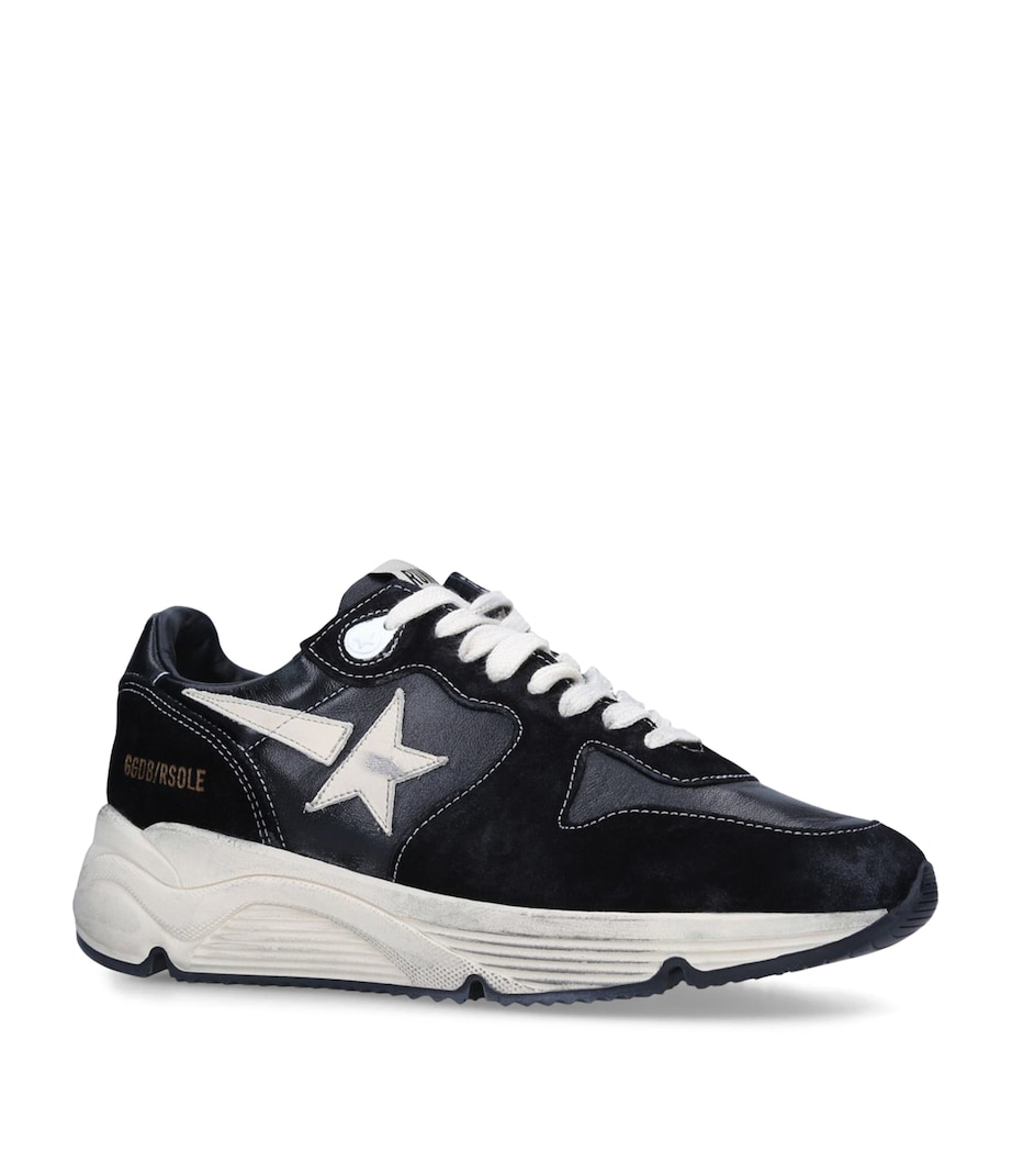 Golden Goose Leather Running Sole Sneakers Blk/white Image 1